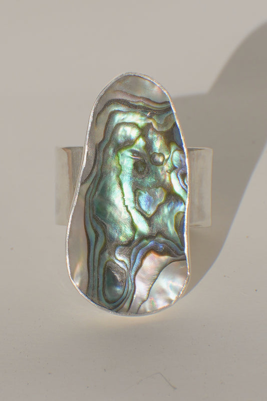 Wide Band Abalone Ring 10.5