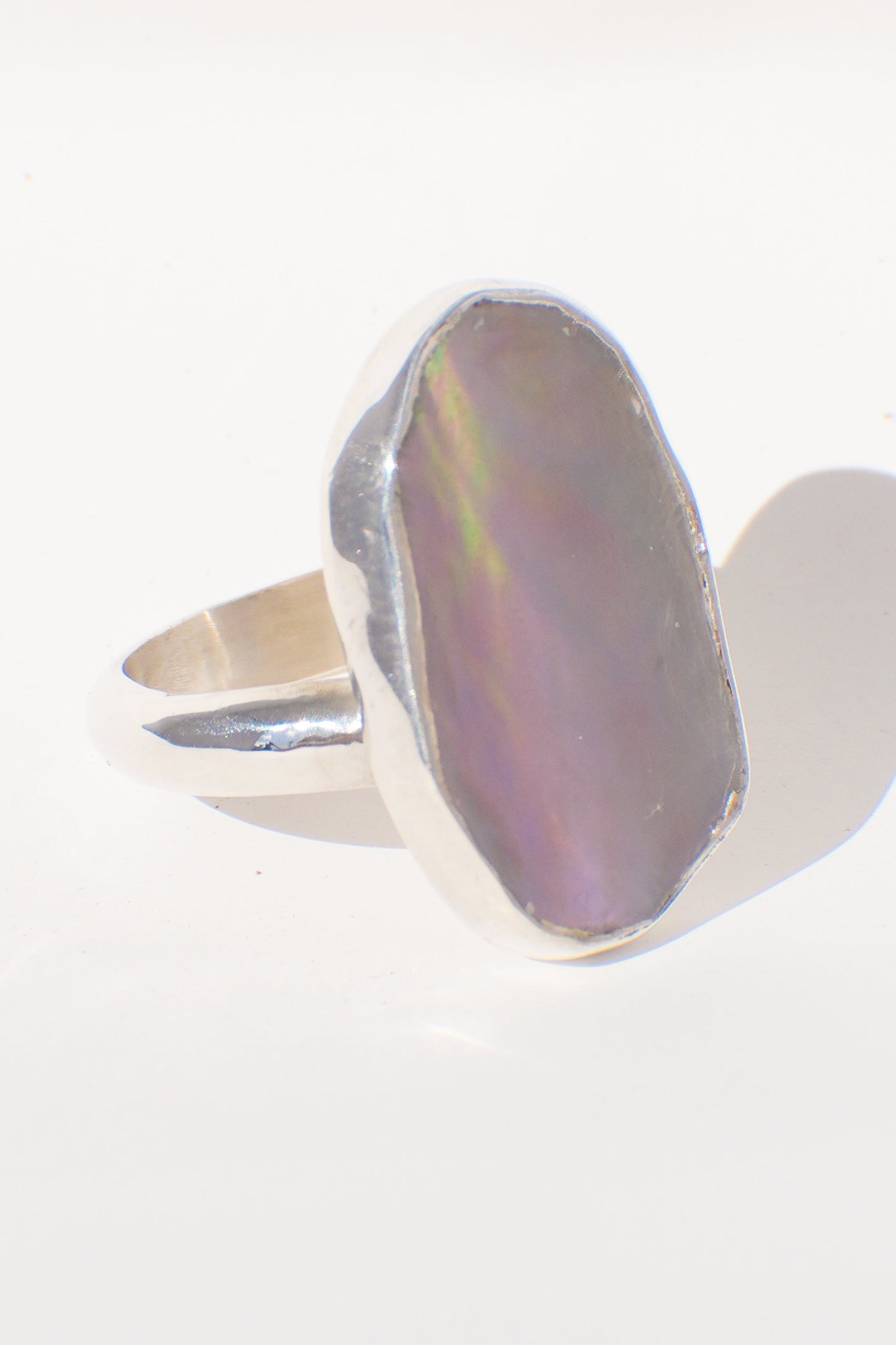 Chunky Band Abalone Ring 8.5