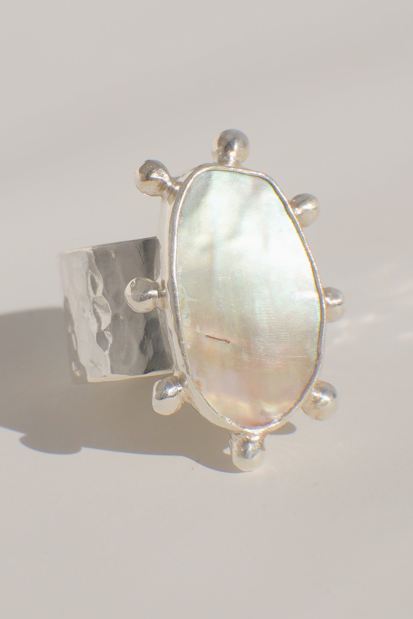 Abalone Dot Ring 7.5