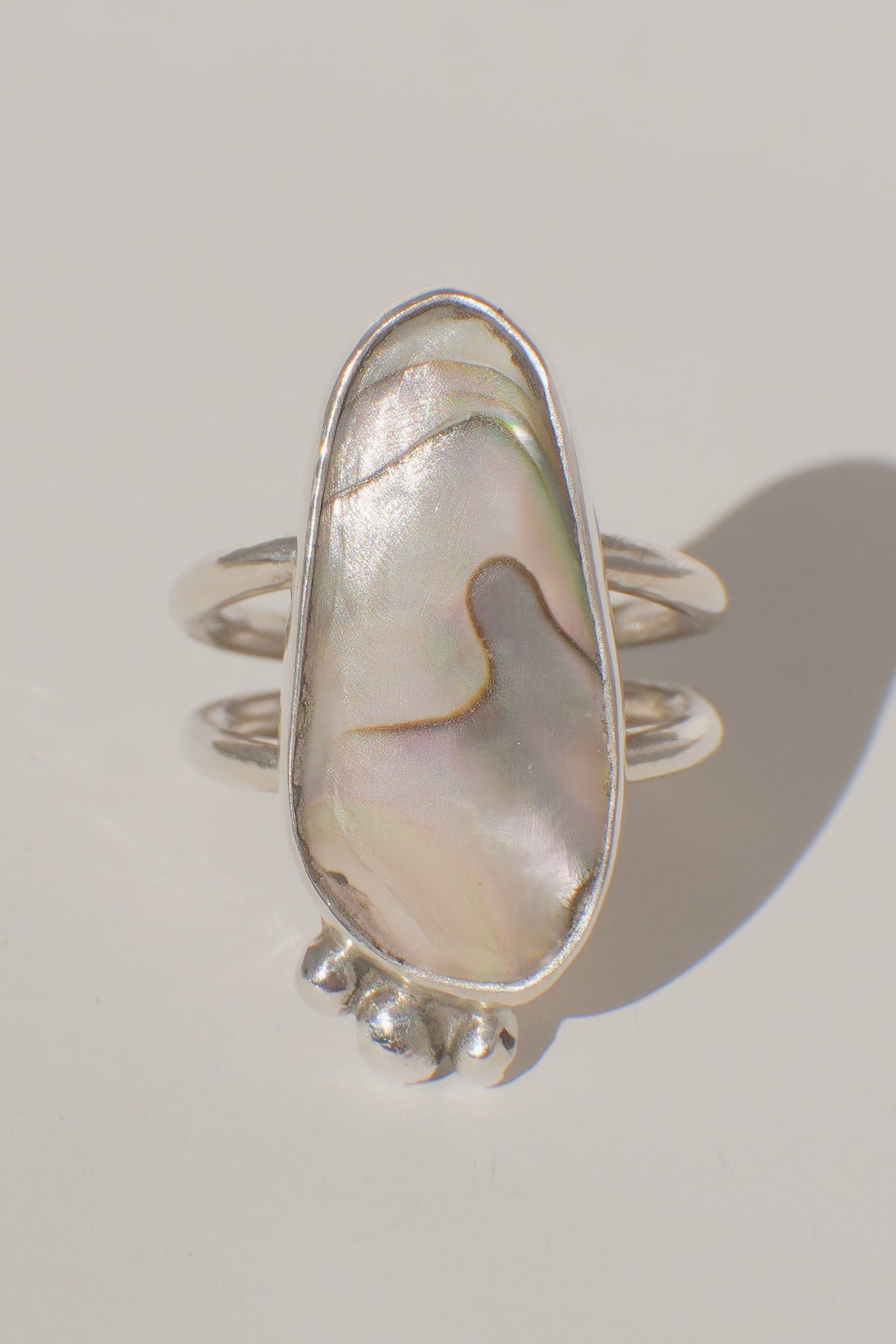 Abalone Double Band Ring 5.5