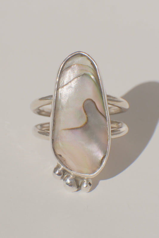 Abalone Double Band Ring 5.5
