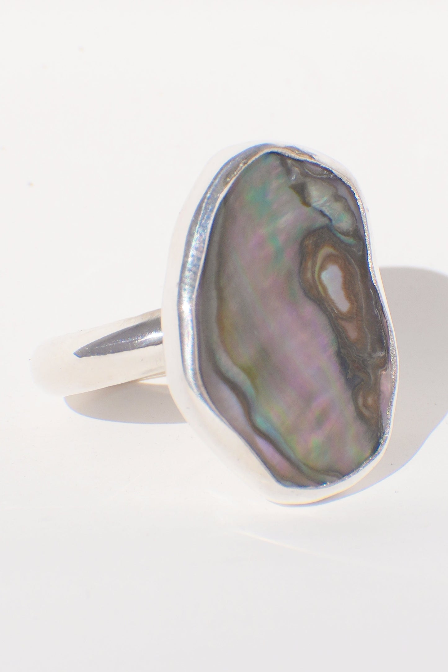 Chunky Band Abalone Ring 8.5