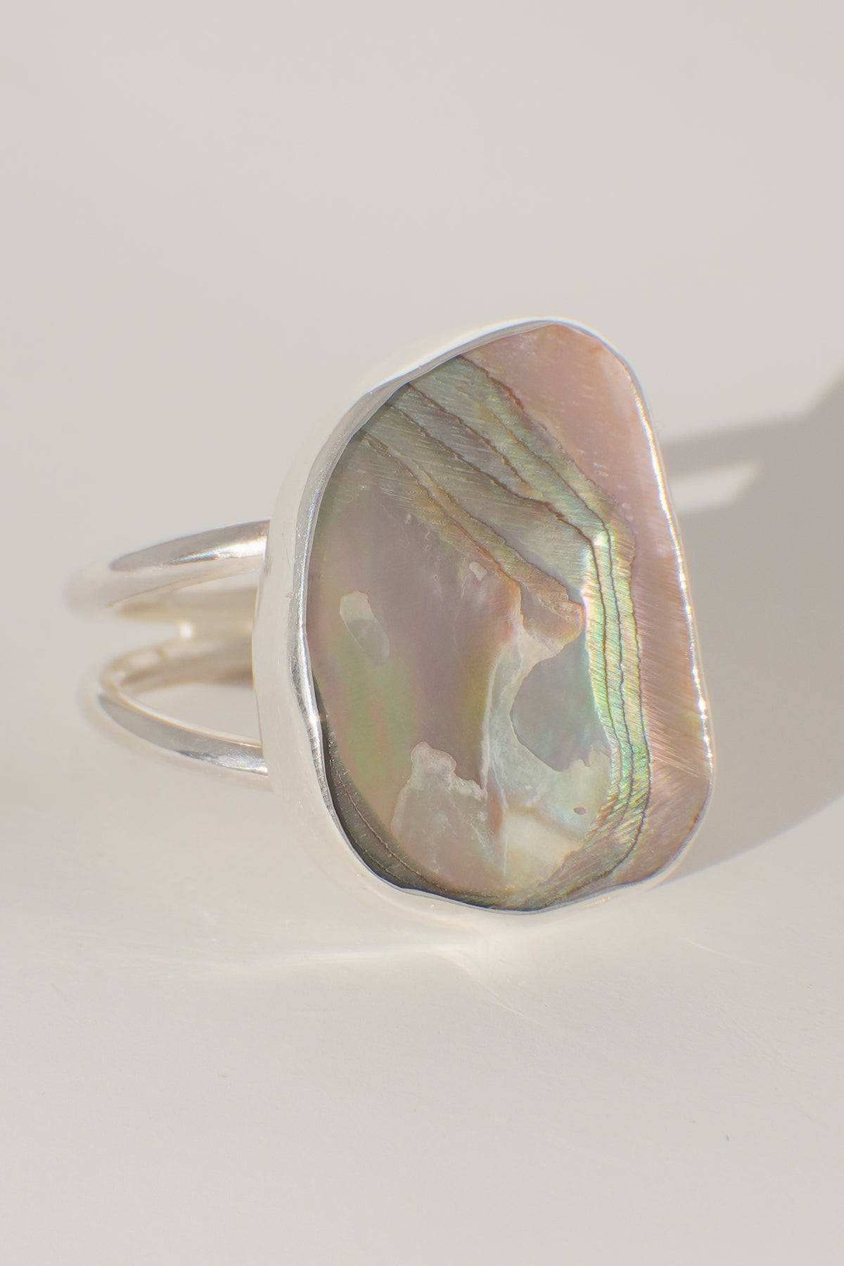 Double Band Abalone Ring Size 10