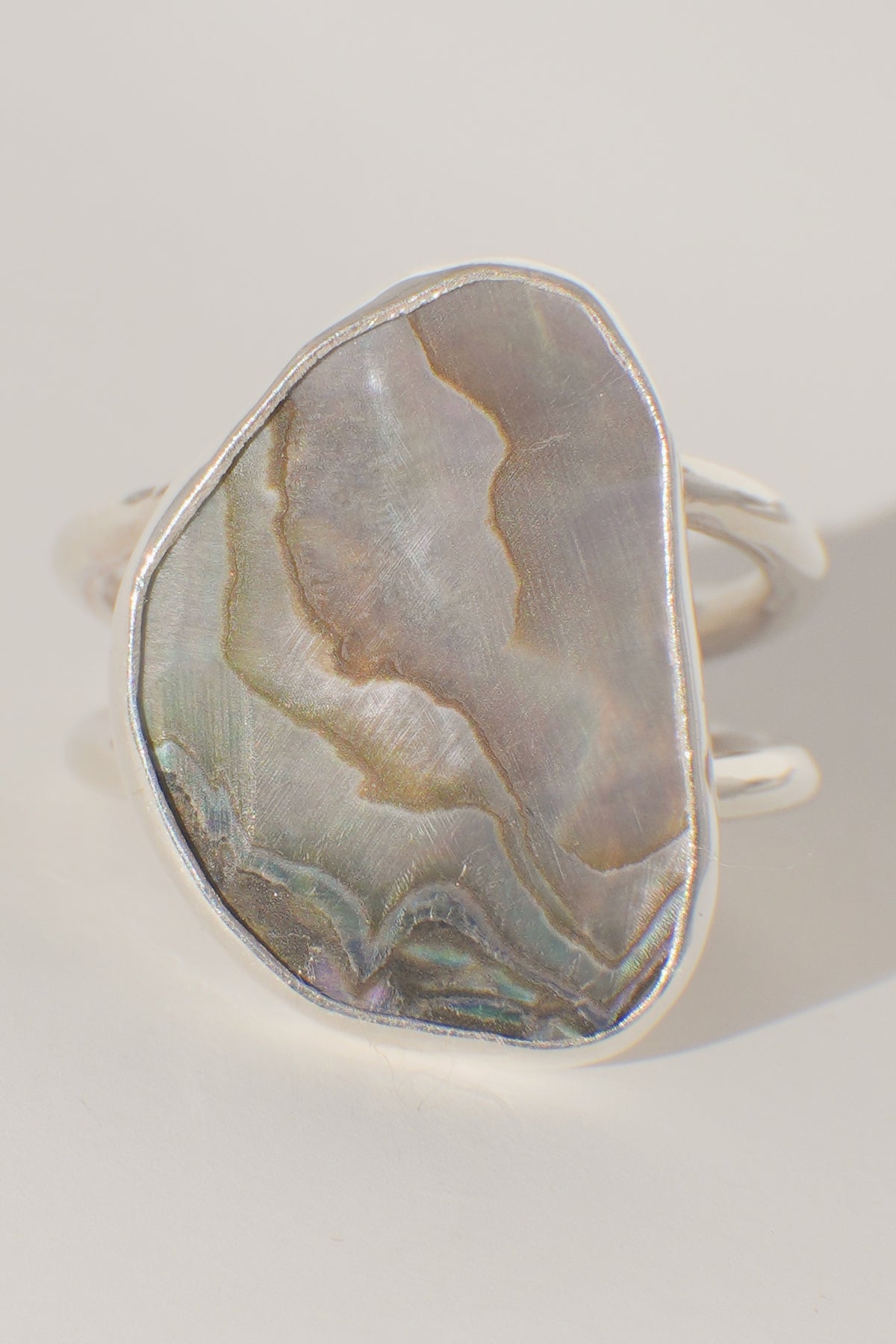 Double Band Abalone Ring 7.5