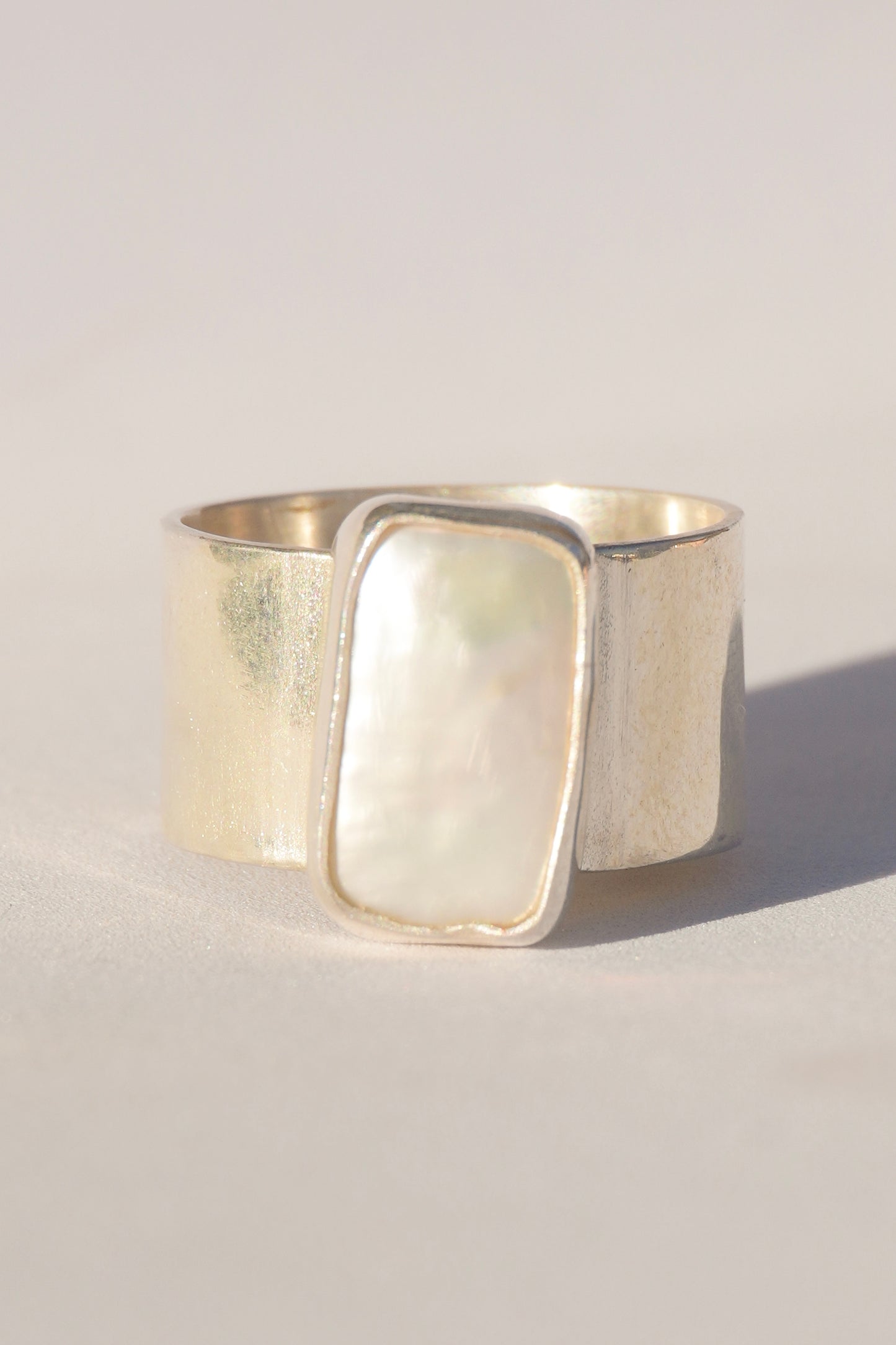Pearl Wide Band Ring 7
