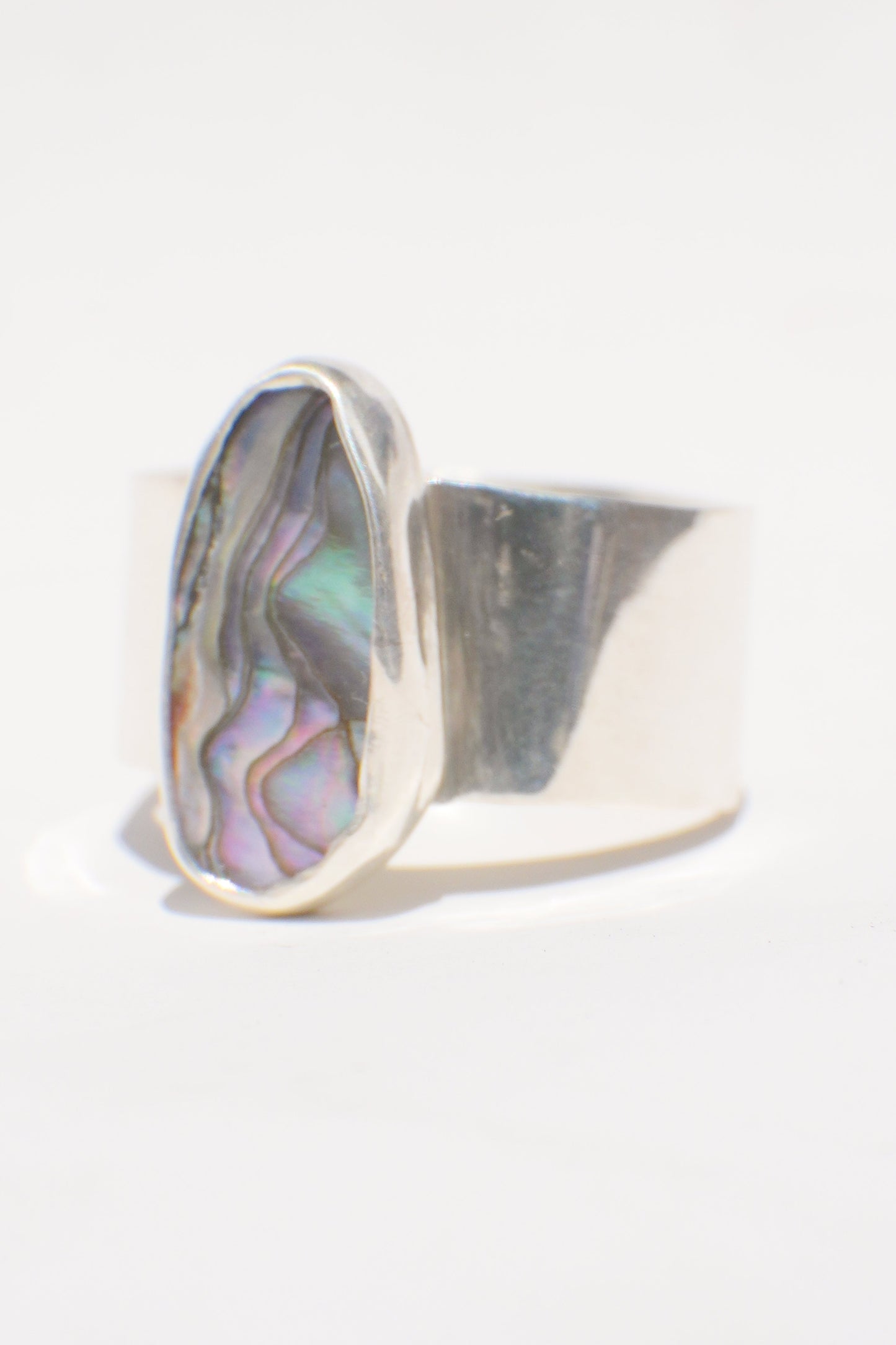 Wide Band Abalone Ring 10