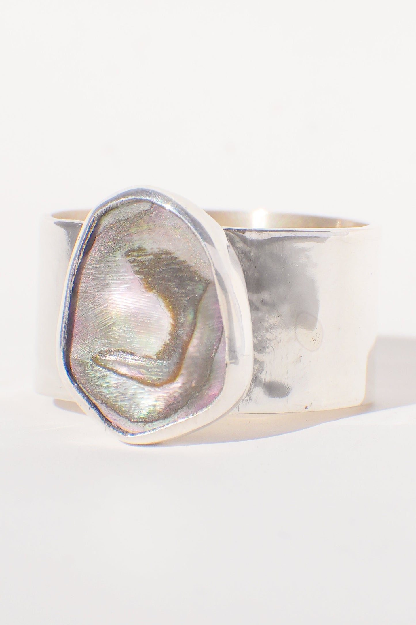 Wide Band Abalone Ring 7.5