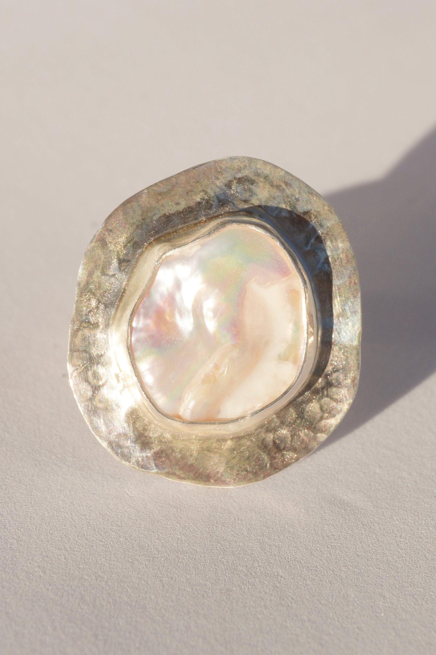 Keshi Pearl Halo Ring 7.5