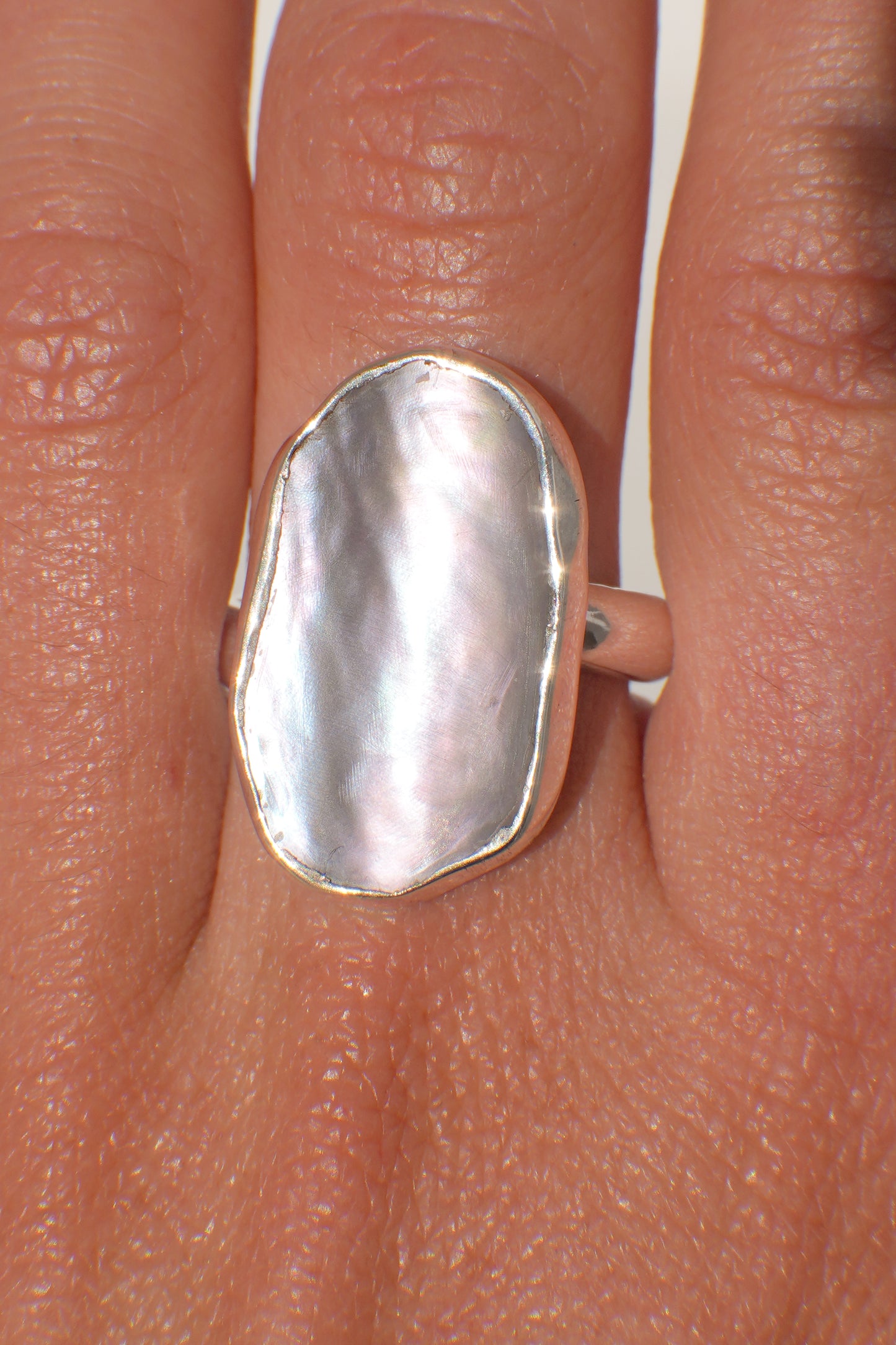 Chunky Band Abalone Ring 8.5