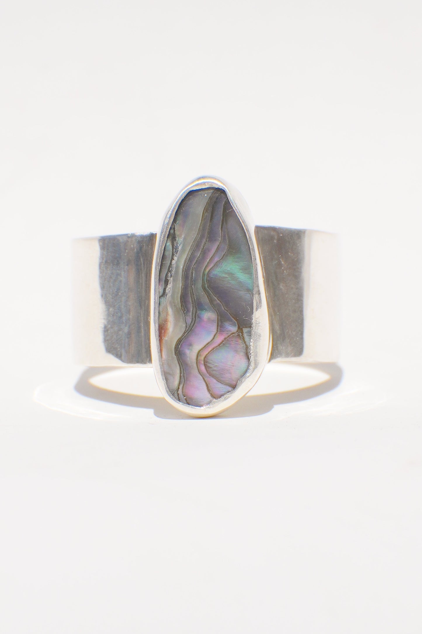 Wide Band Abalone Ring 10