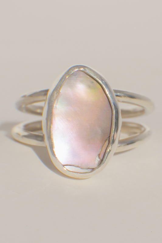 Double Band Abalone Ring Size 9.5