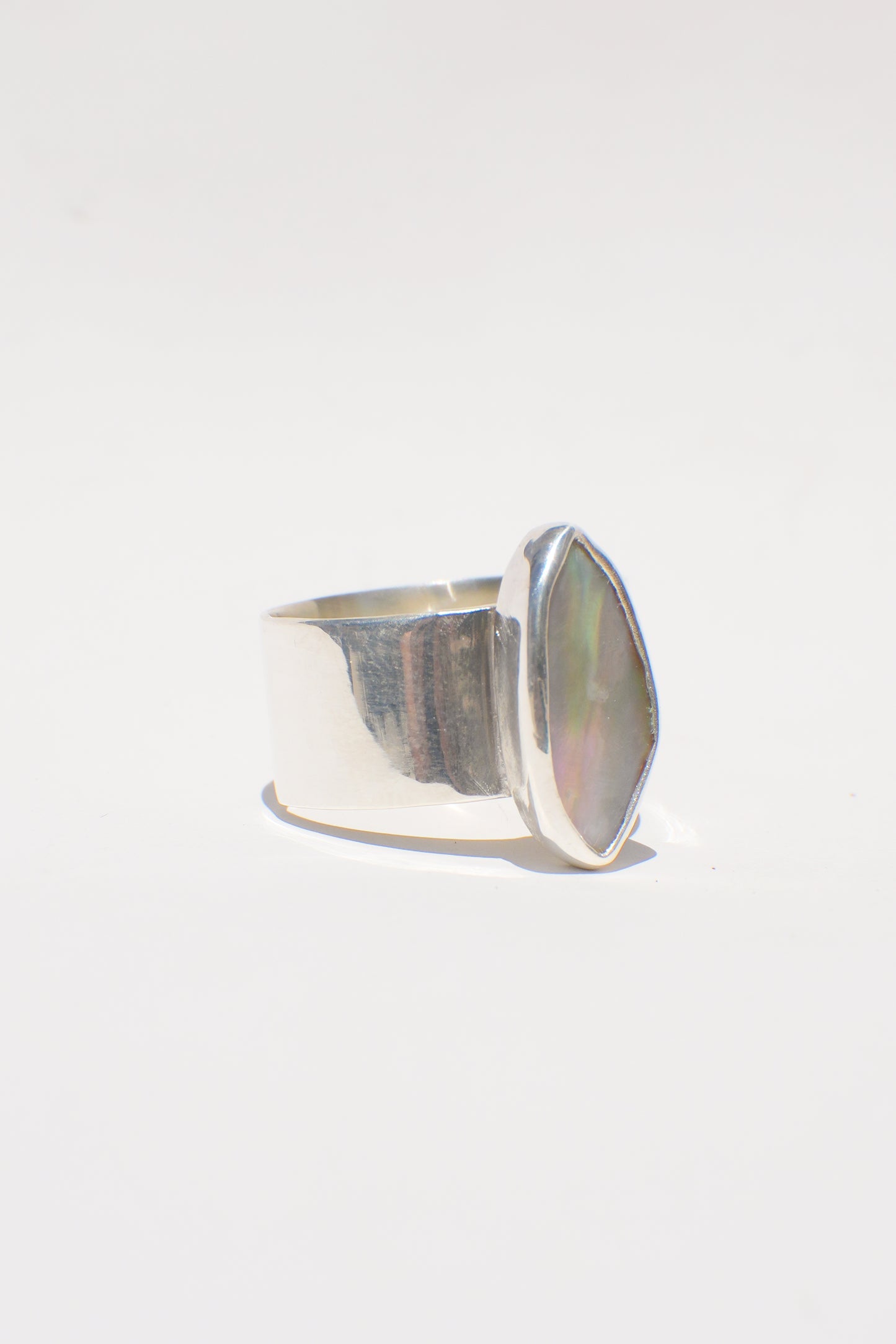 Wide Band Abalone Ring 7.5