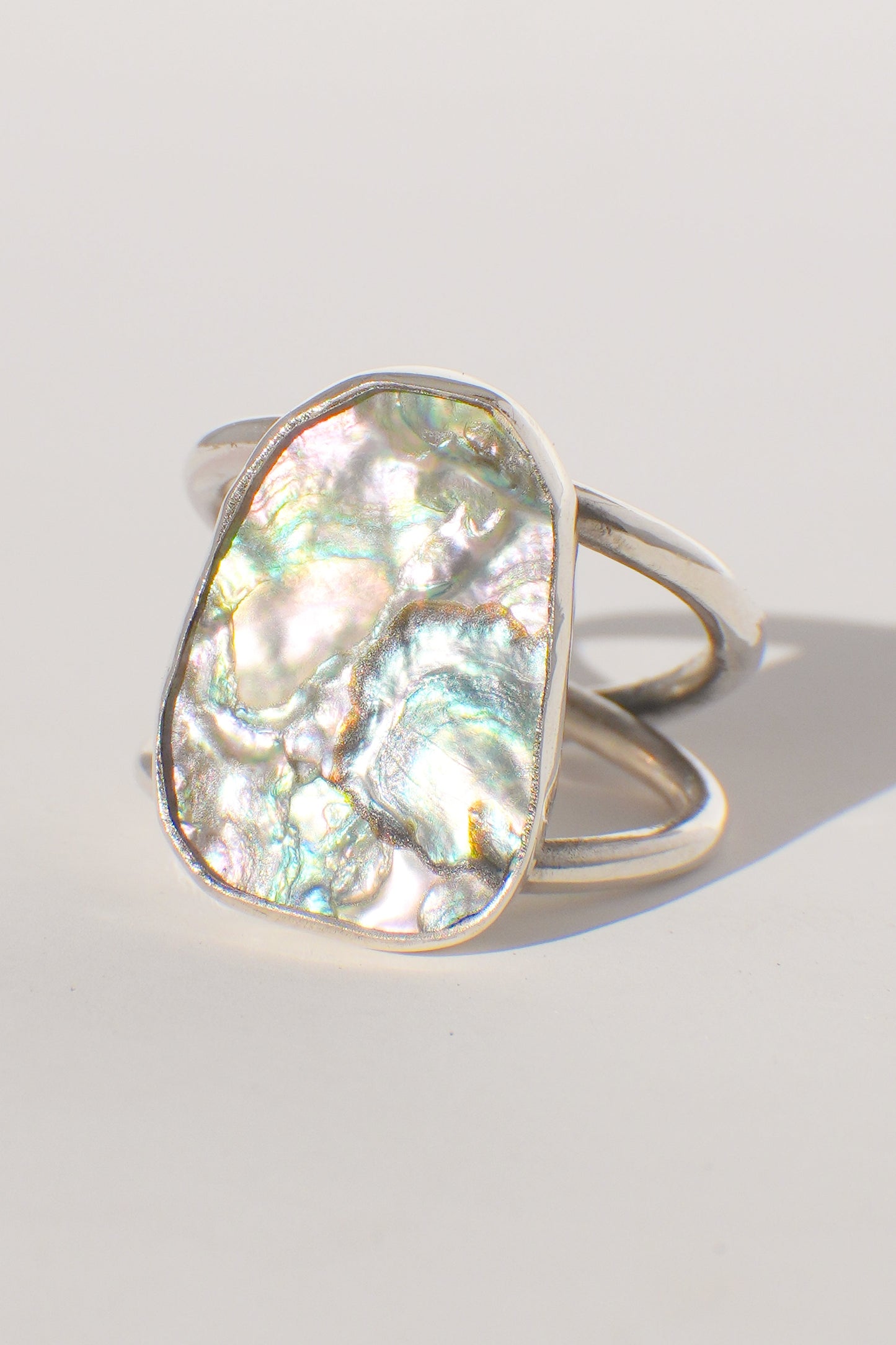 Double Band Abalone Ring 8.5