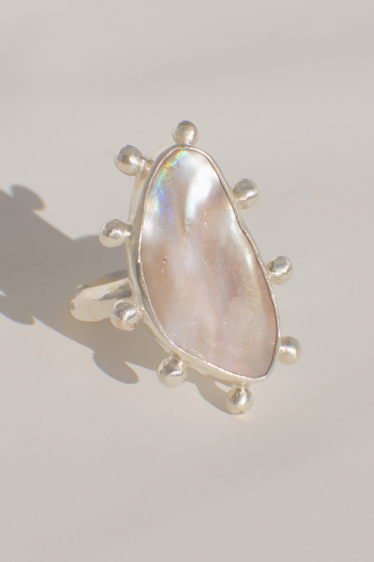 Abalone Dot Ring 8.5