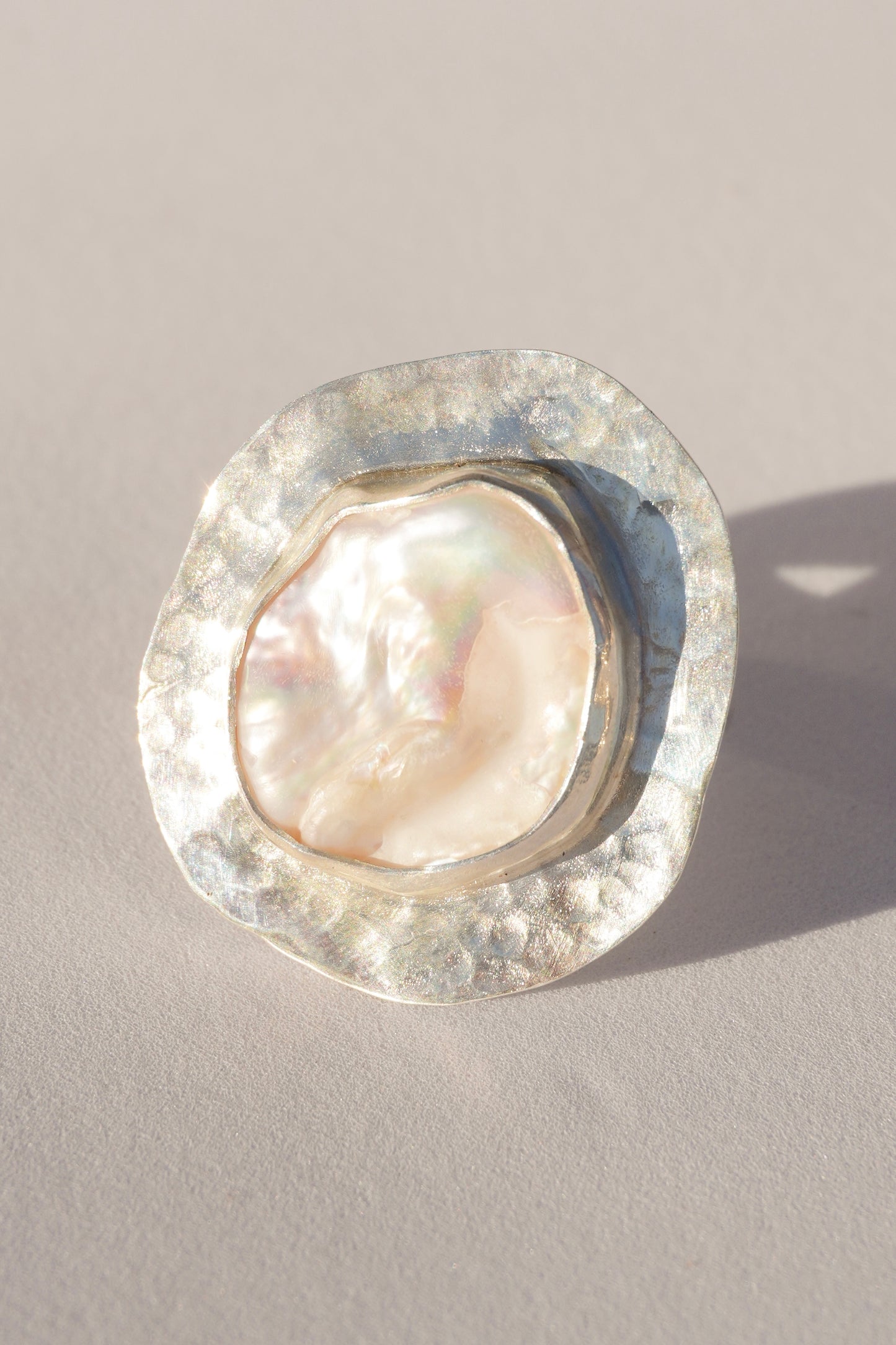 Keshi Pearl Halo Ring 7.5