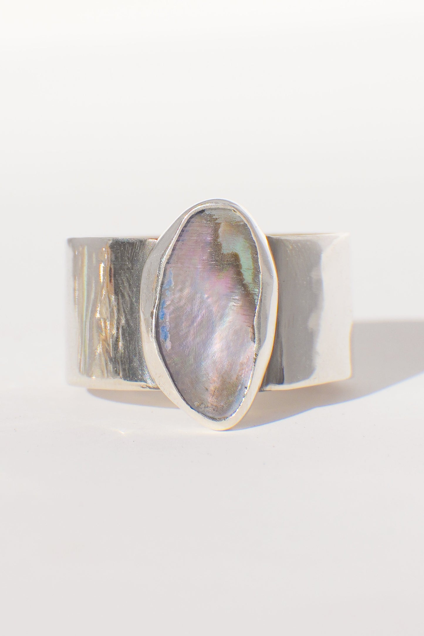Wide Band Abalone Ring 11