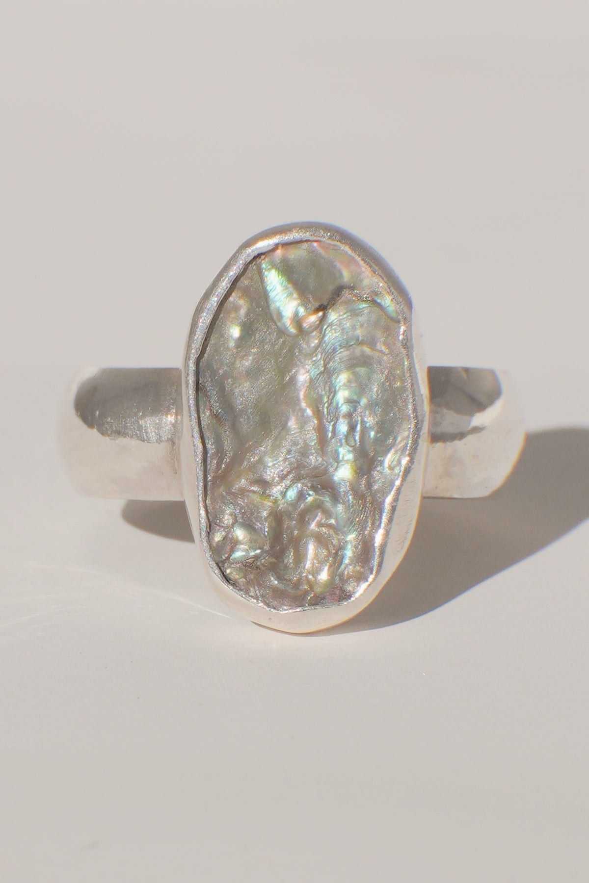 Chunky Band Abalone Ring 7