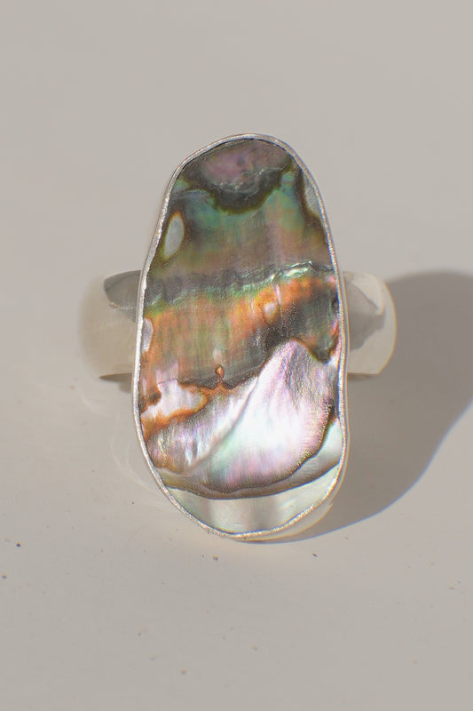 Chunky Band Abalone Ring 5.5