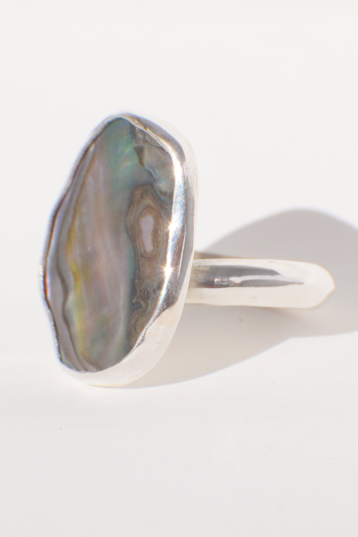Chunky Band Abalone Ring 8.5