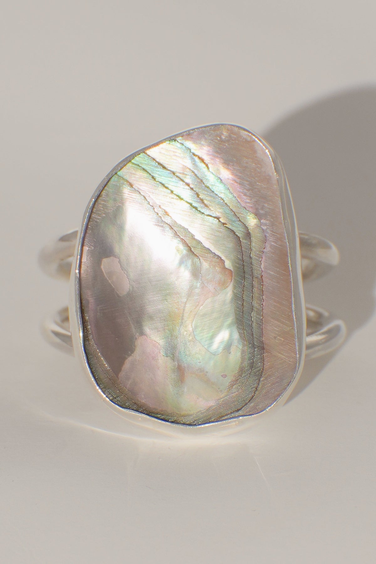 Double Band Abalone Ring Size 10