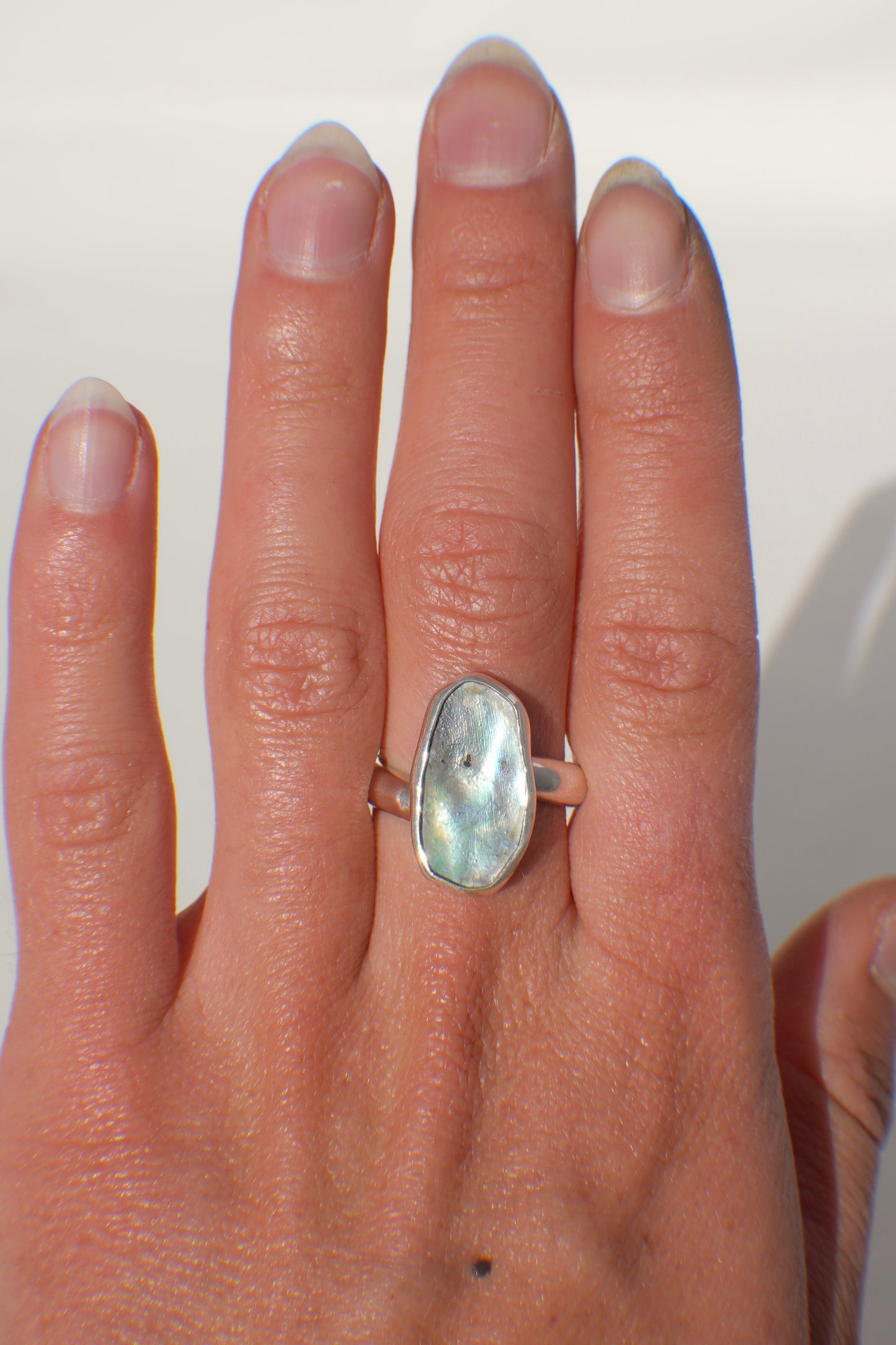 Chunky Band Abalone Ring 7.5