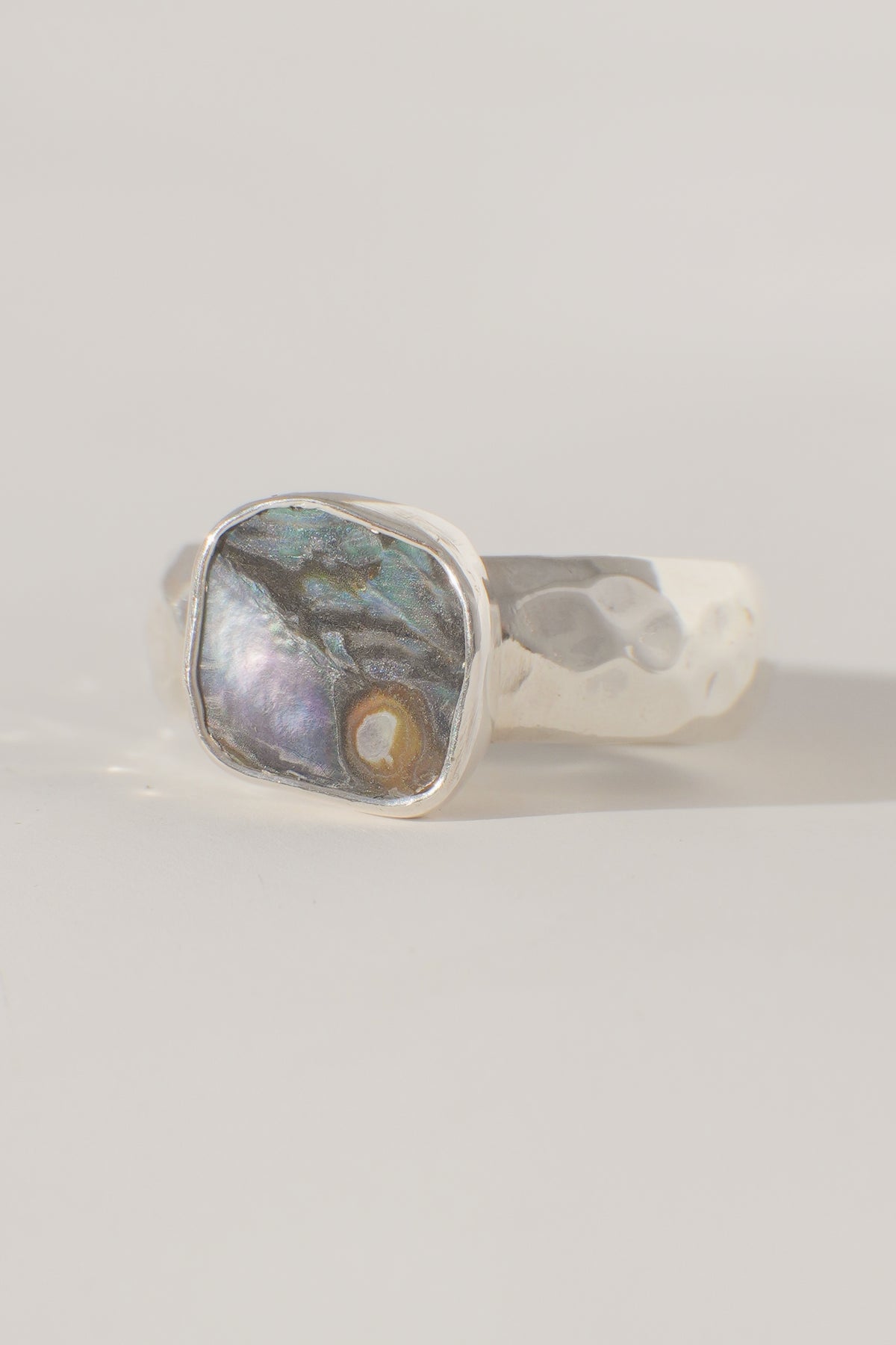Chunky Band Abalone Ring 8.5