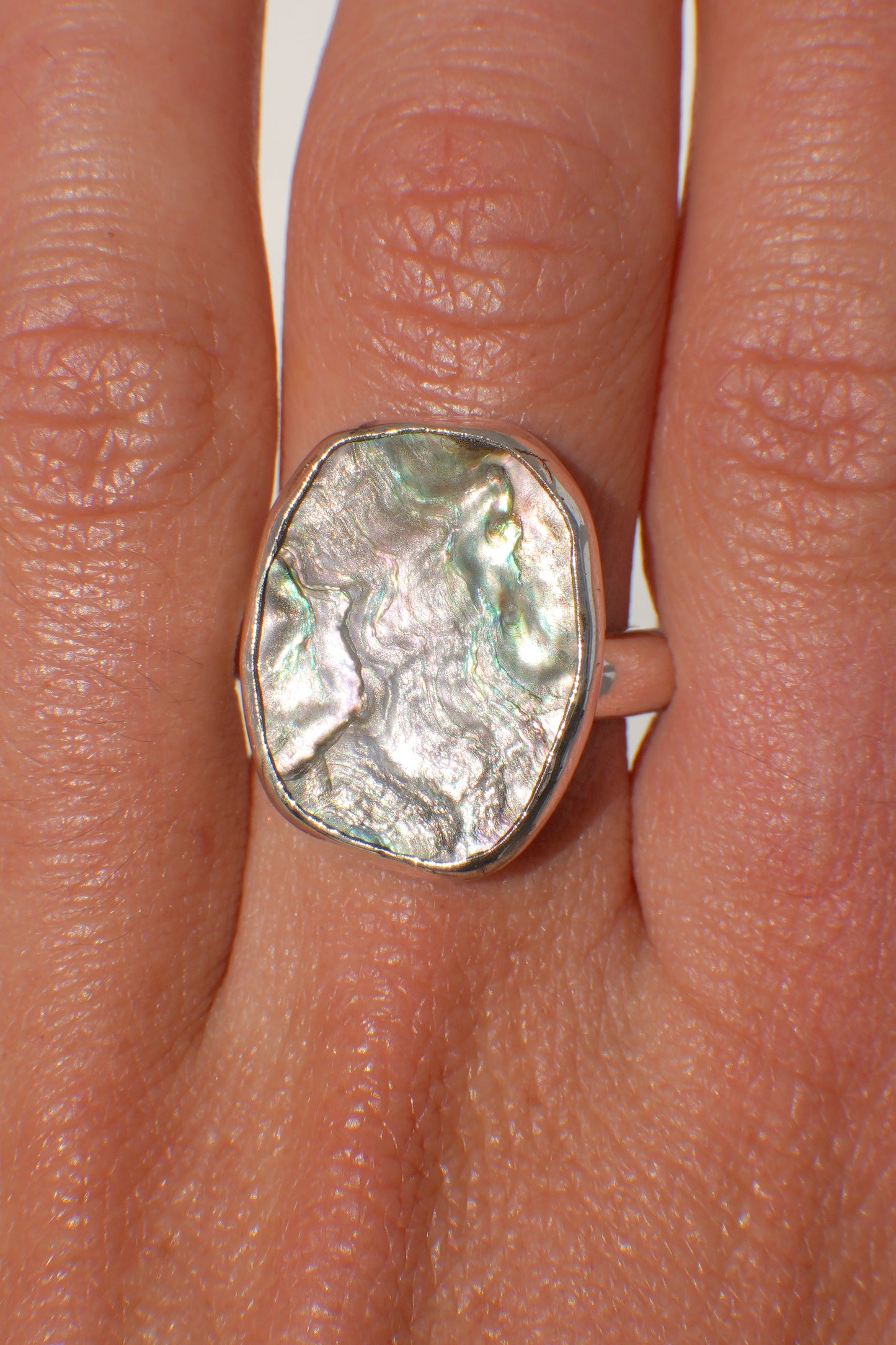 Chunky Band Abalone Ring 8.5