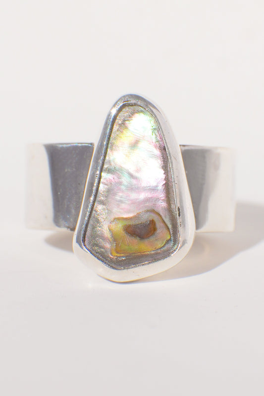 Wide Band Abalone Ring 5.5