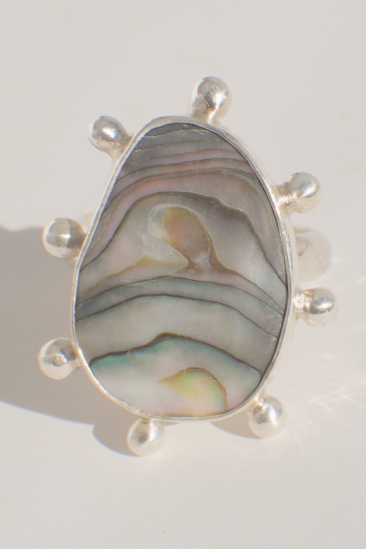 Abalone Dot Ring 8.5