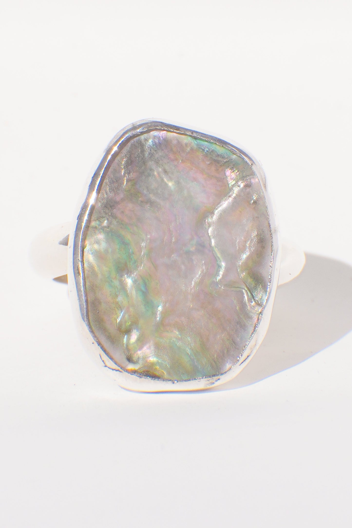 Chunky Band Abalone Ring 8.5