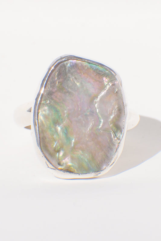 Chunky Band Abalone Ring 8.5