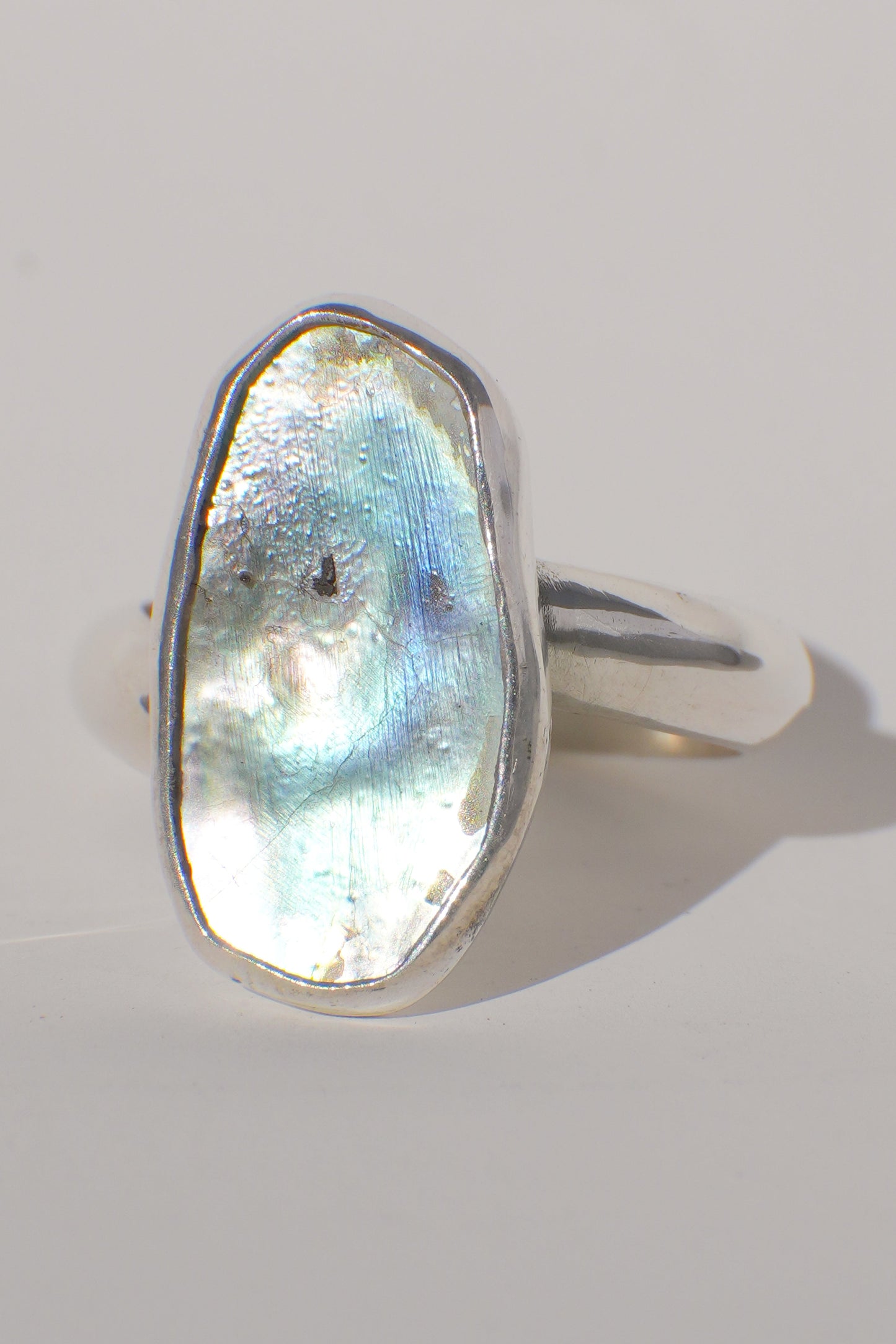 Chunky Band Abalone Ring 7.5