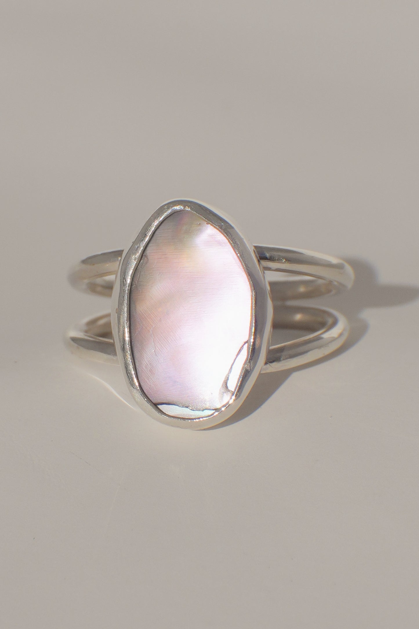 Double Band Abalone Ring Size 9.5