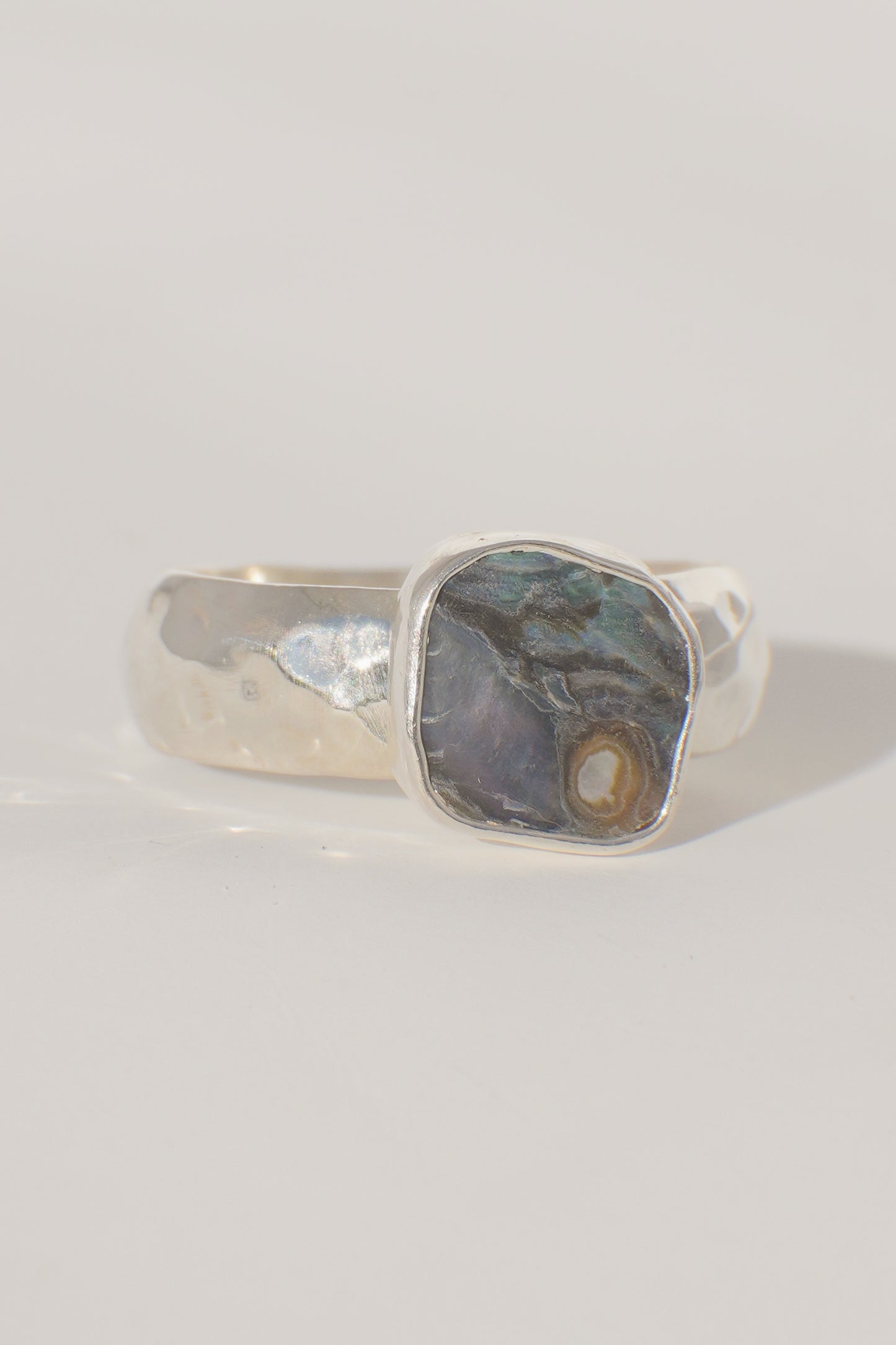 Chunky Band Abalone Ring 8.5