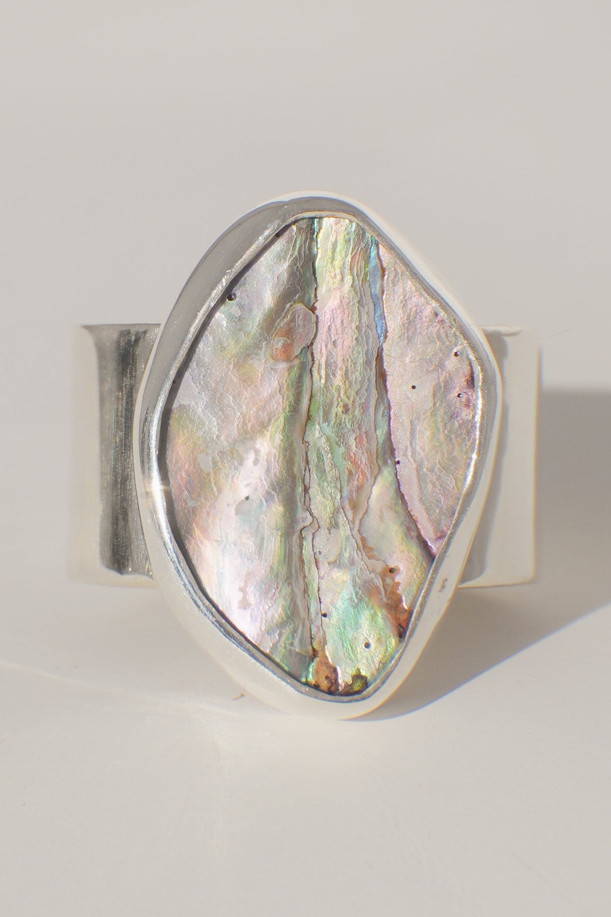 Wide Band Abalone Ring 7.5