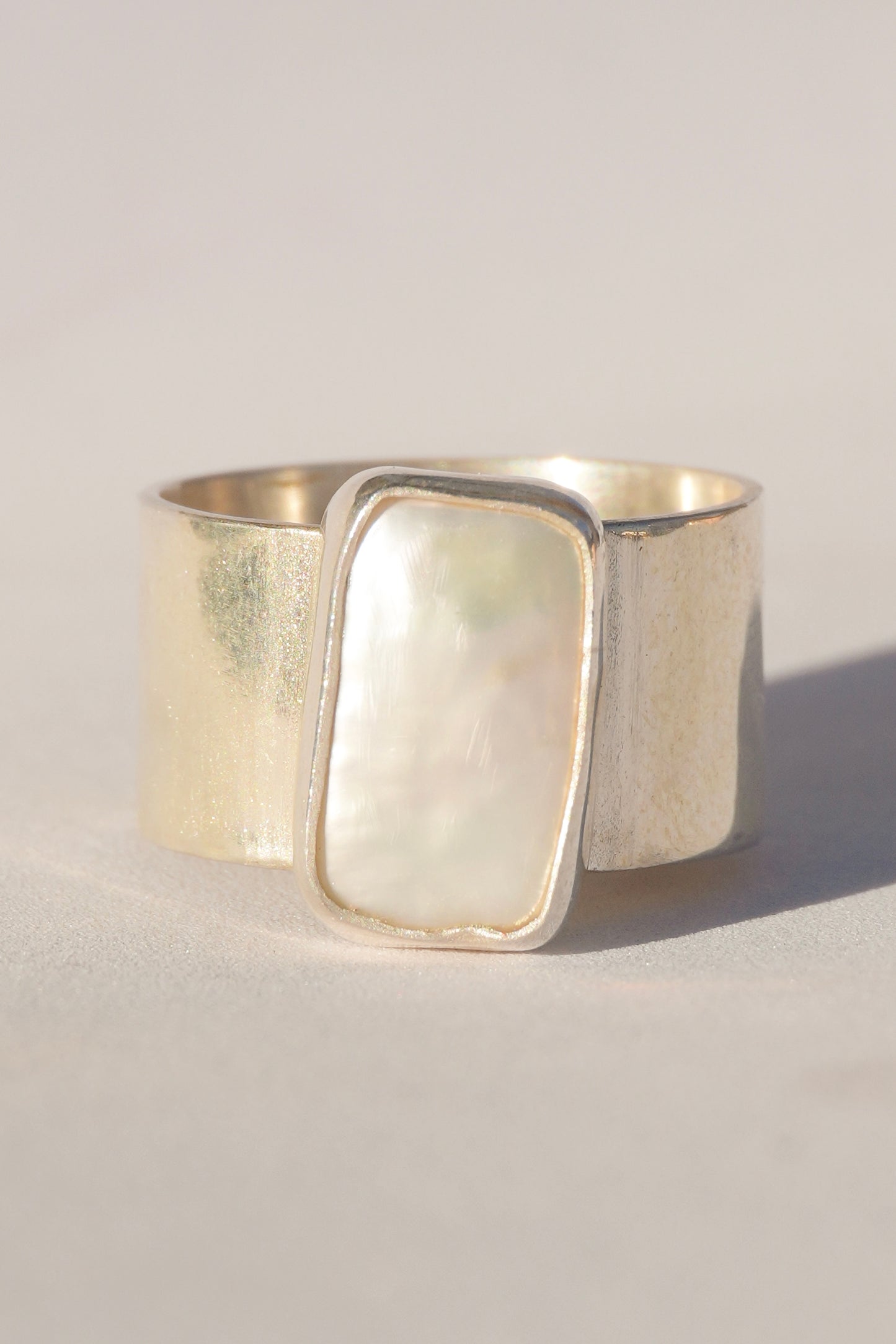Pearl Wide Band Ring 7