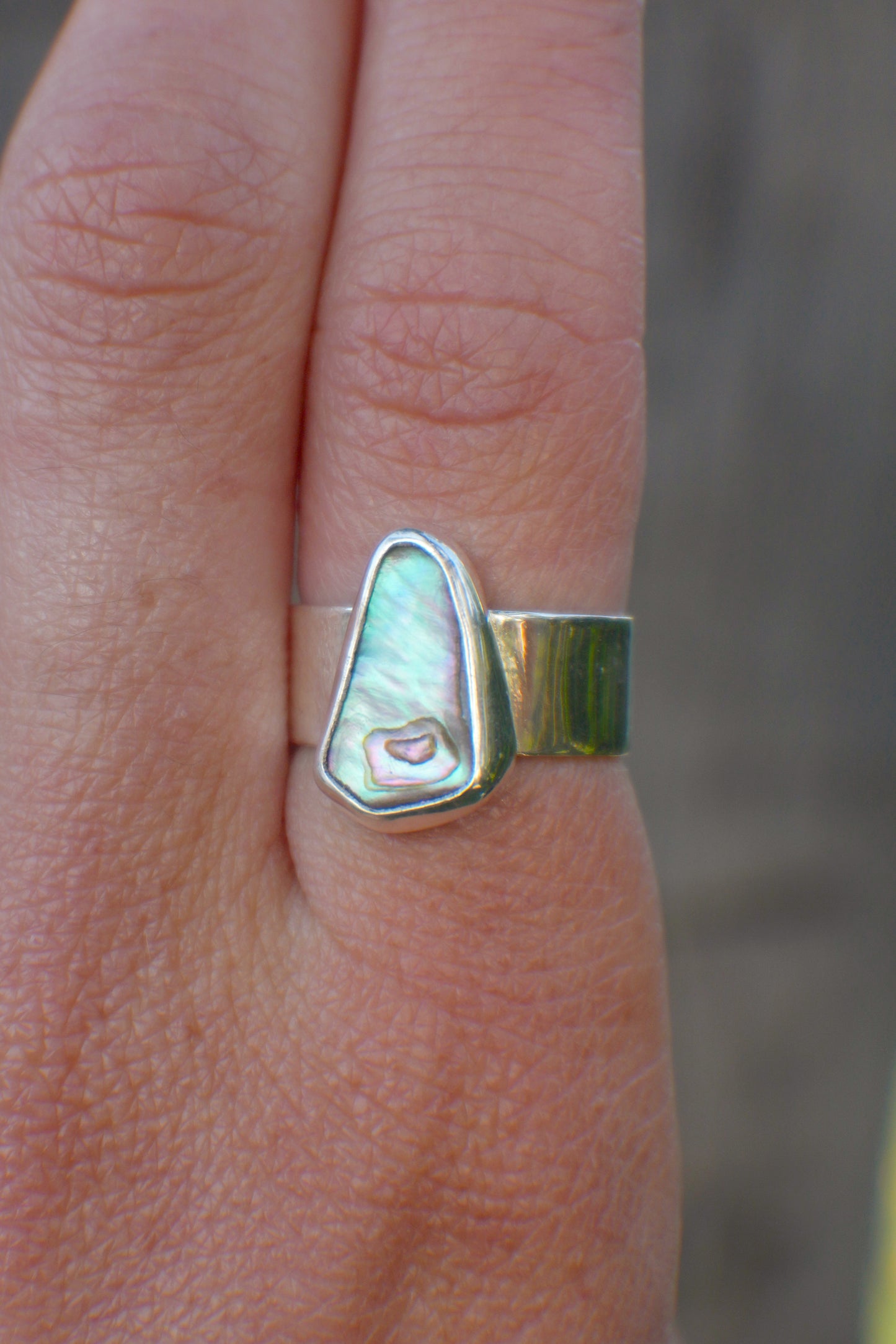 Wide Band Abalone Ring 5.5