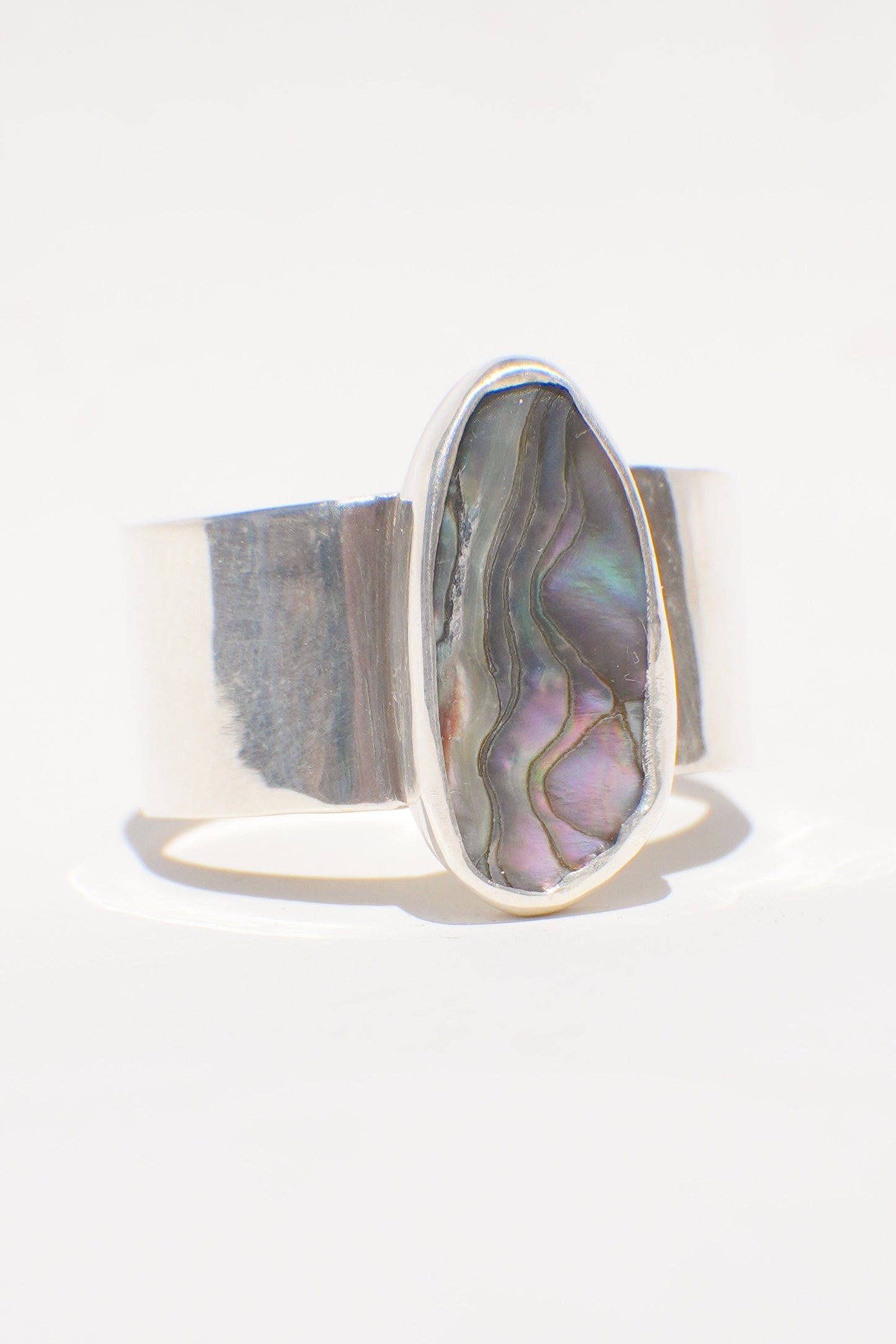 Wide Band Abalone Ring 10
