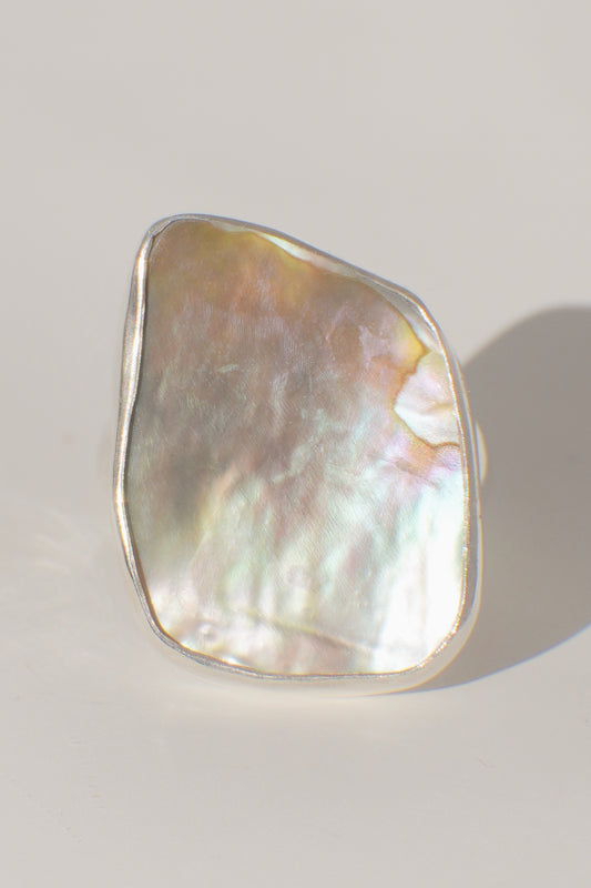 Chunky Band Abalone Ring 8