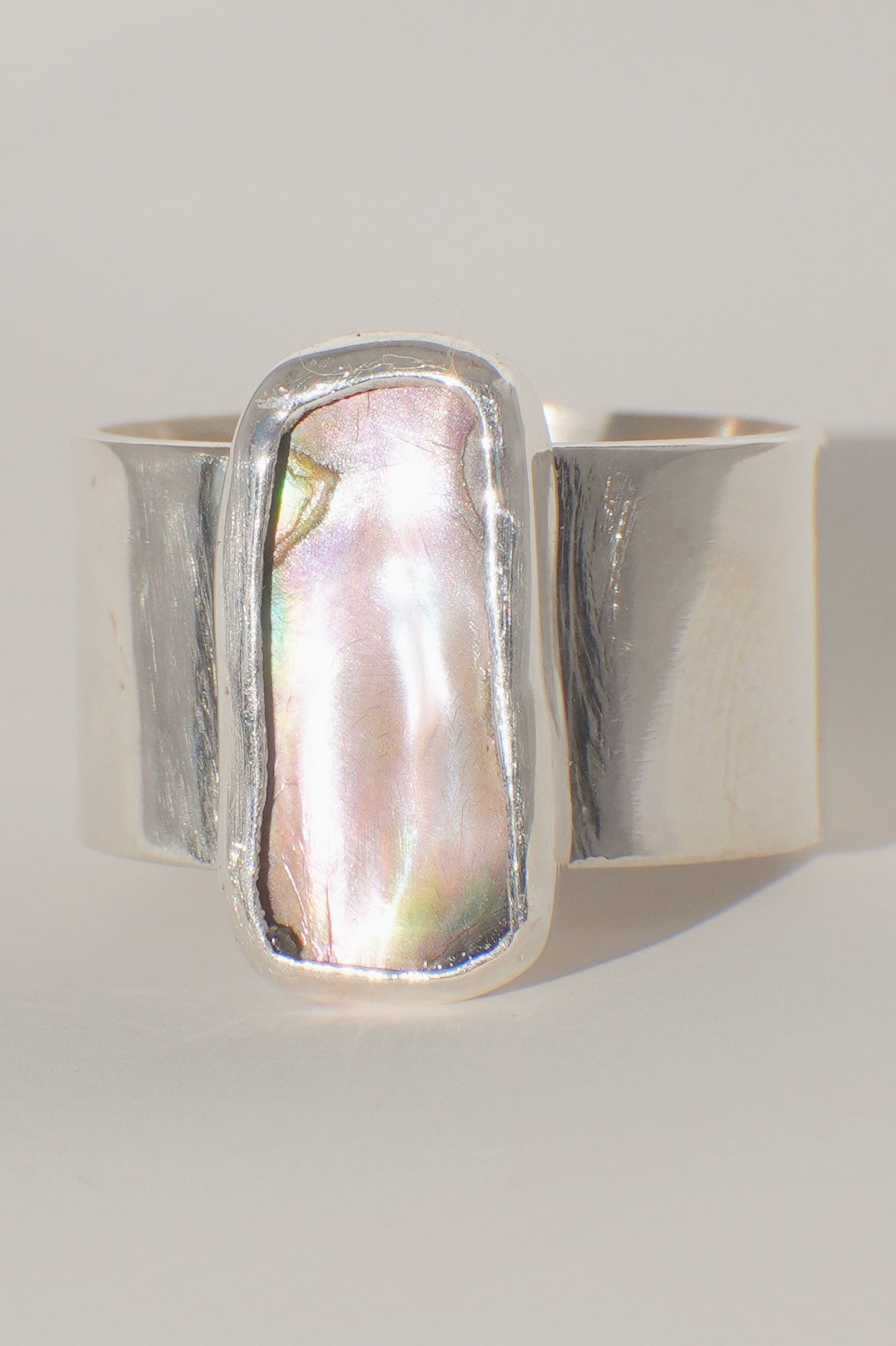 Wide Band Abalone Ring 7.5
