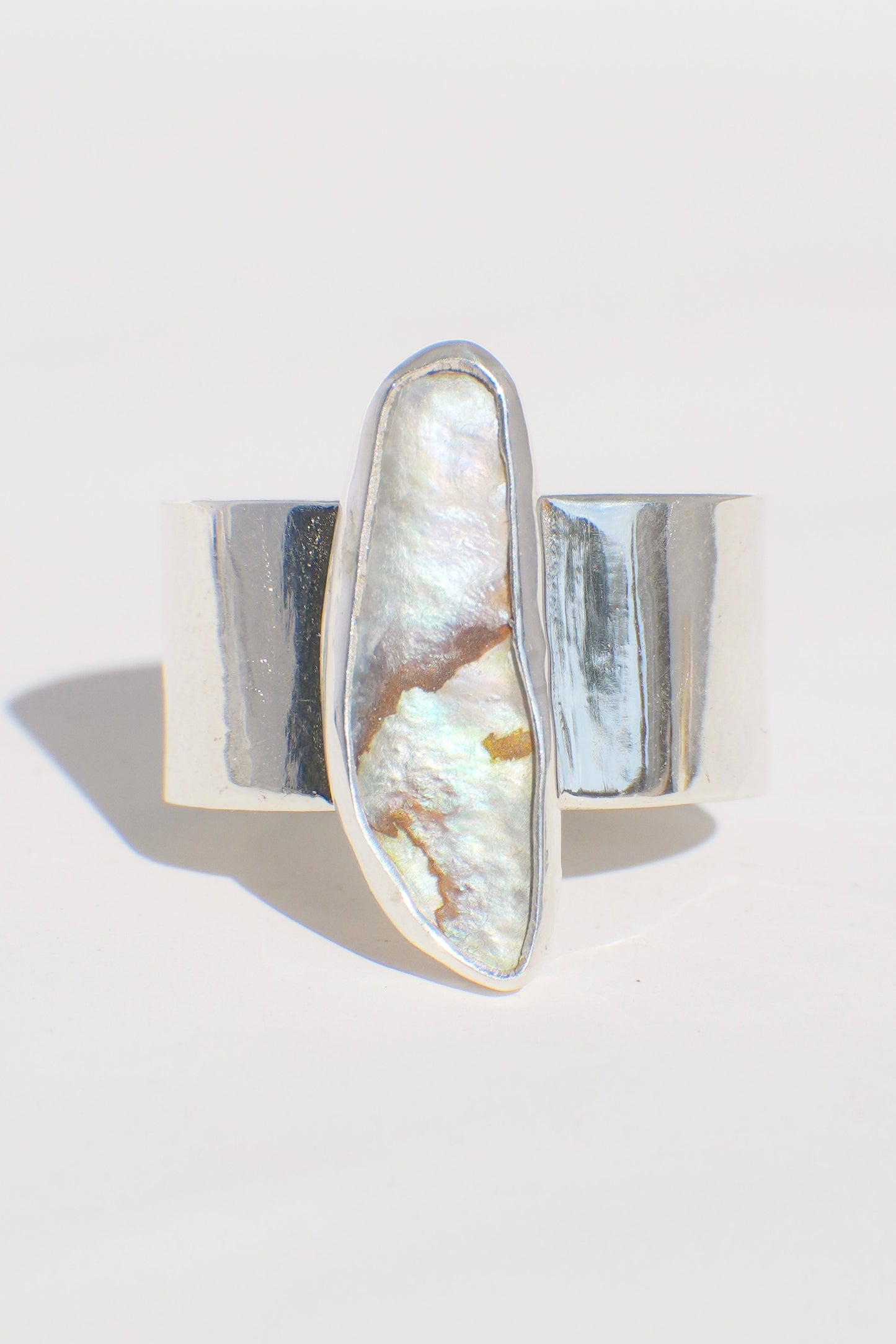 Wide Band Abalone Ring 9.5