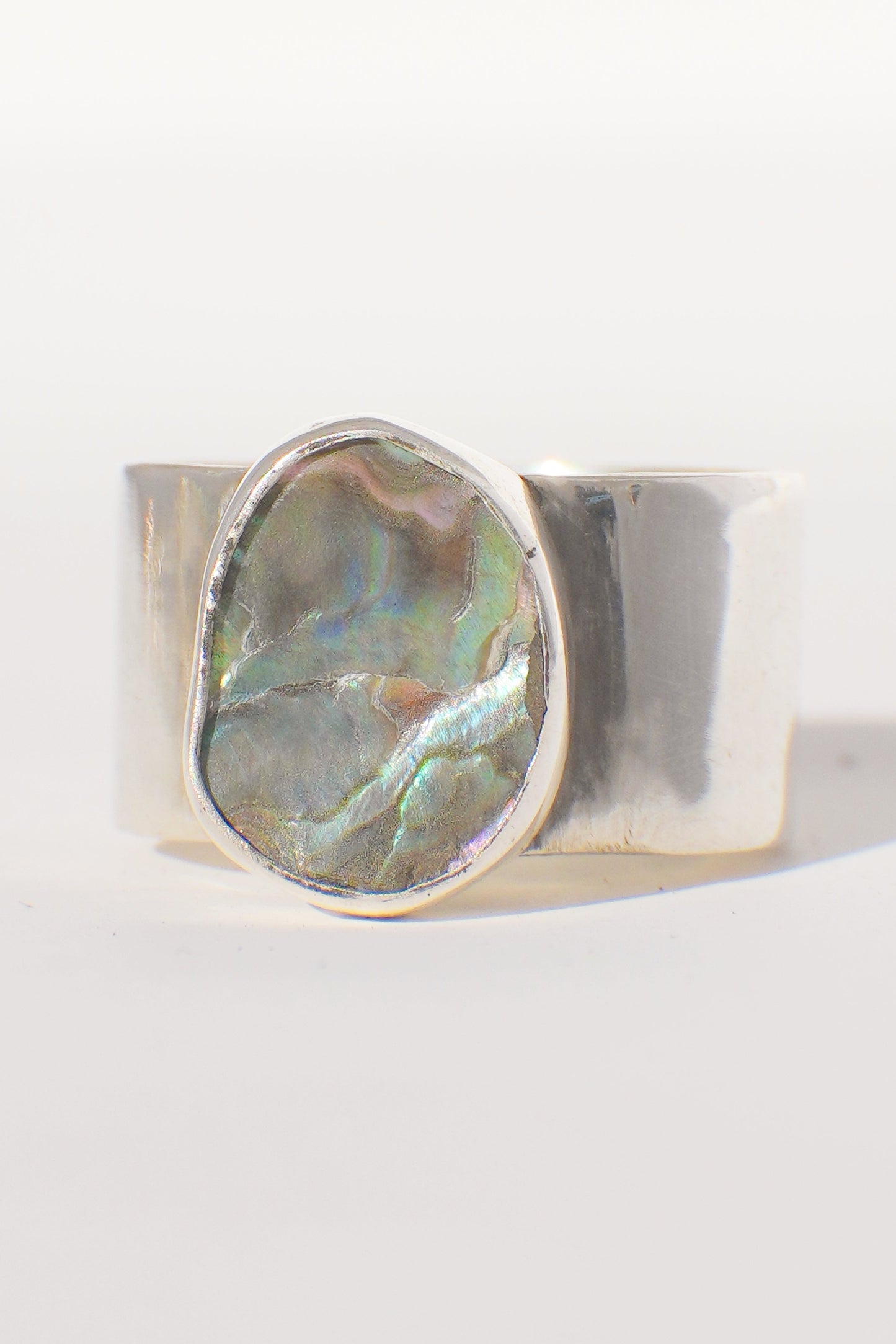 Wide Band Abalone Ring 6.5