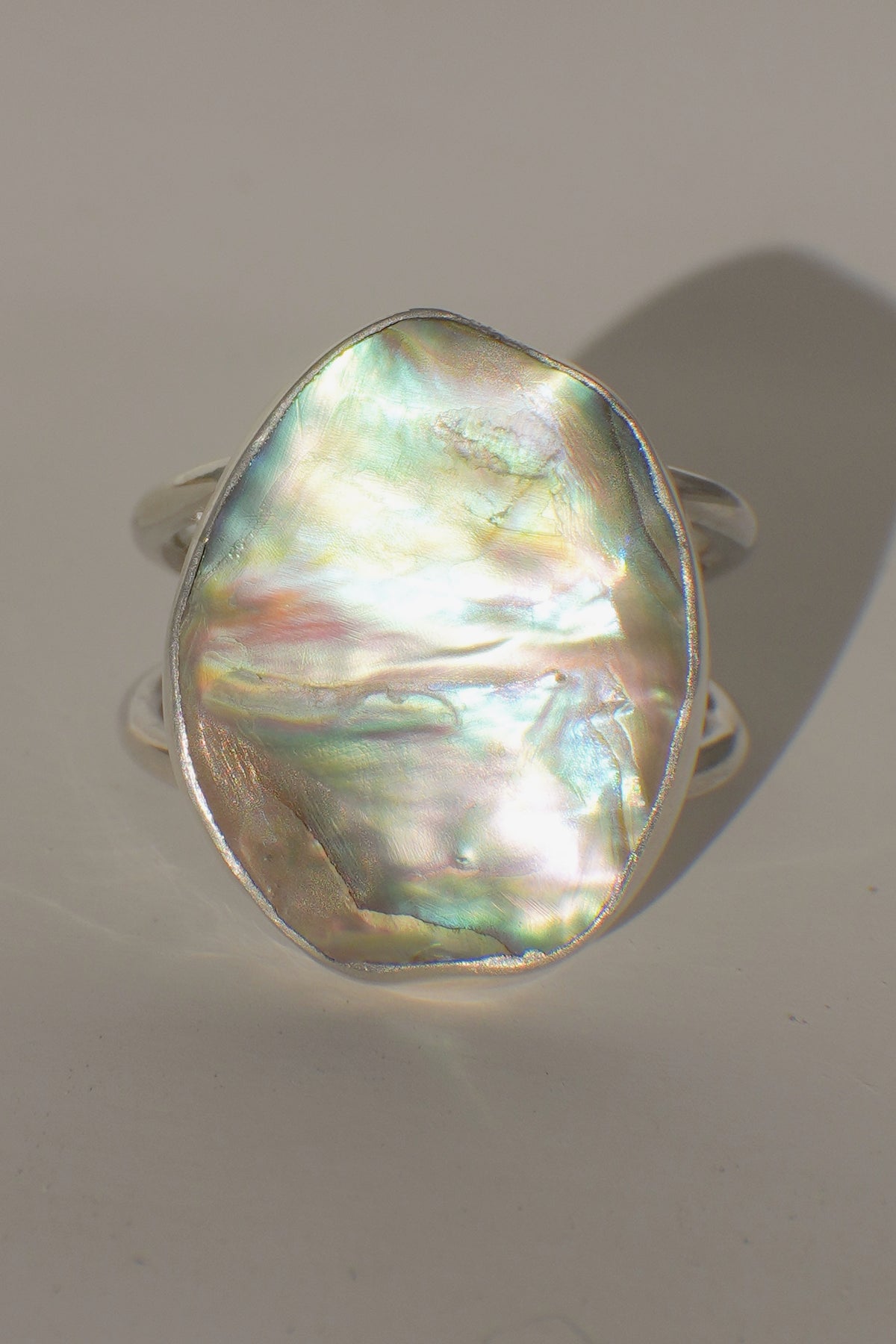 Abalone Double Band Ring 10.5