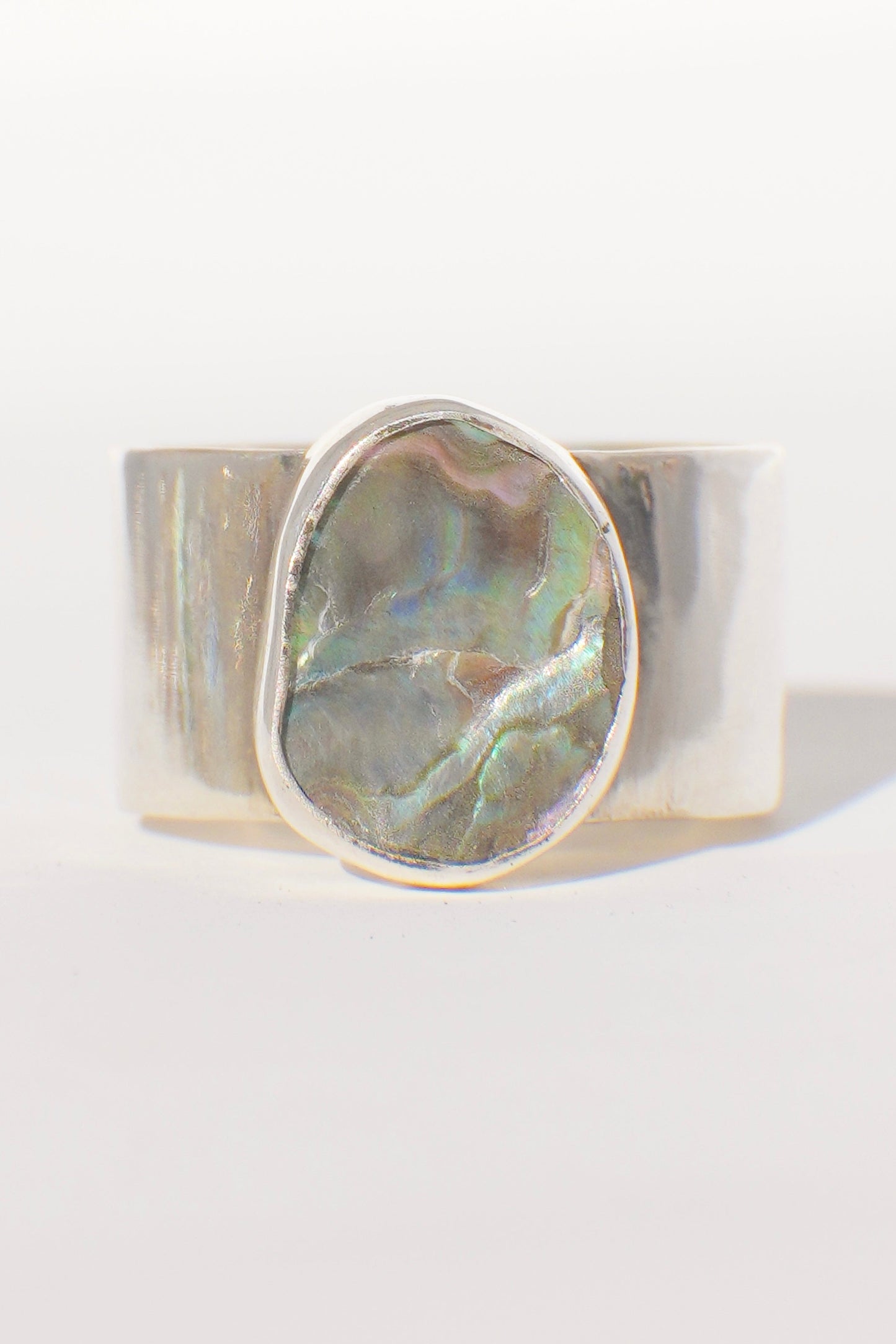 Wide Band Abalone Ring 6.5
