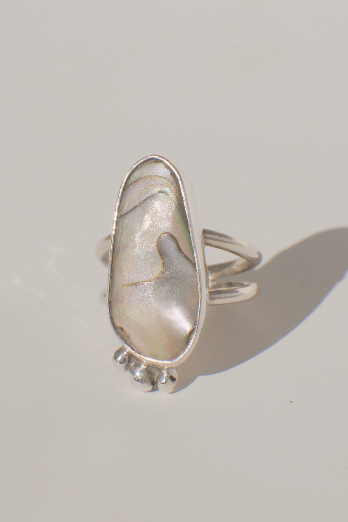 Abalone Double Band Ring 5.5