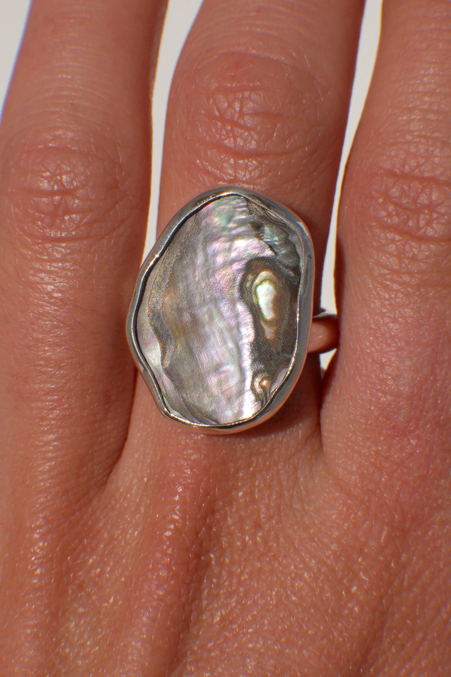 Chunky Band Abalone Ring 8.5