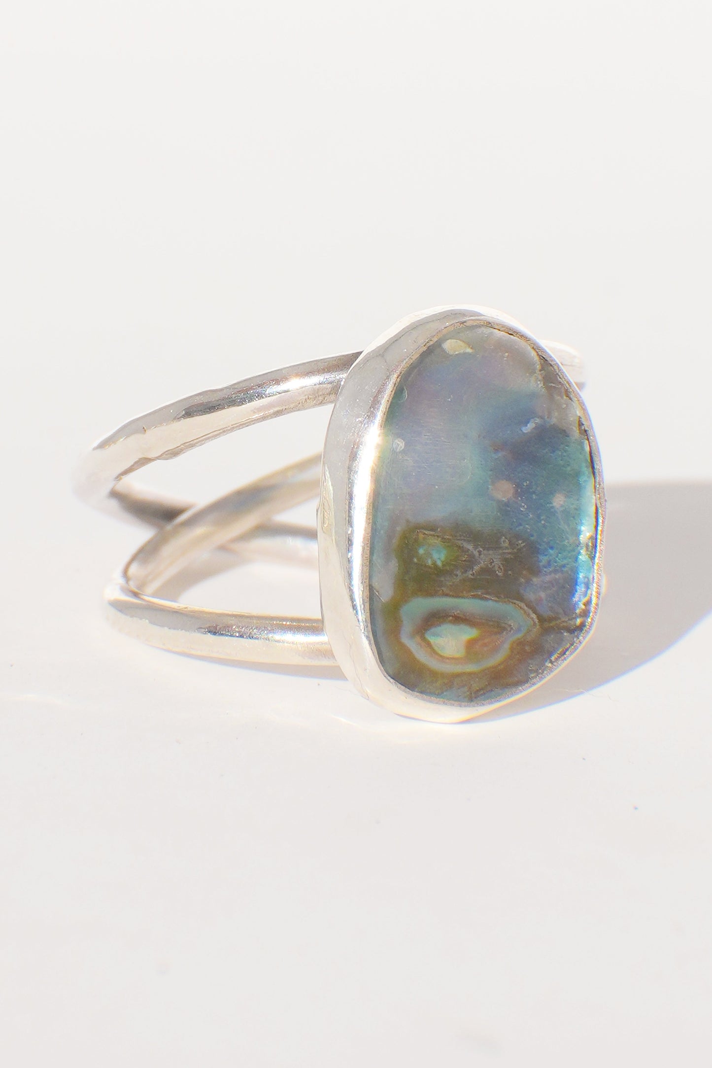 Double Band Abalone Ring 8