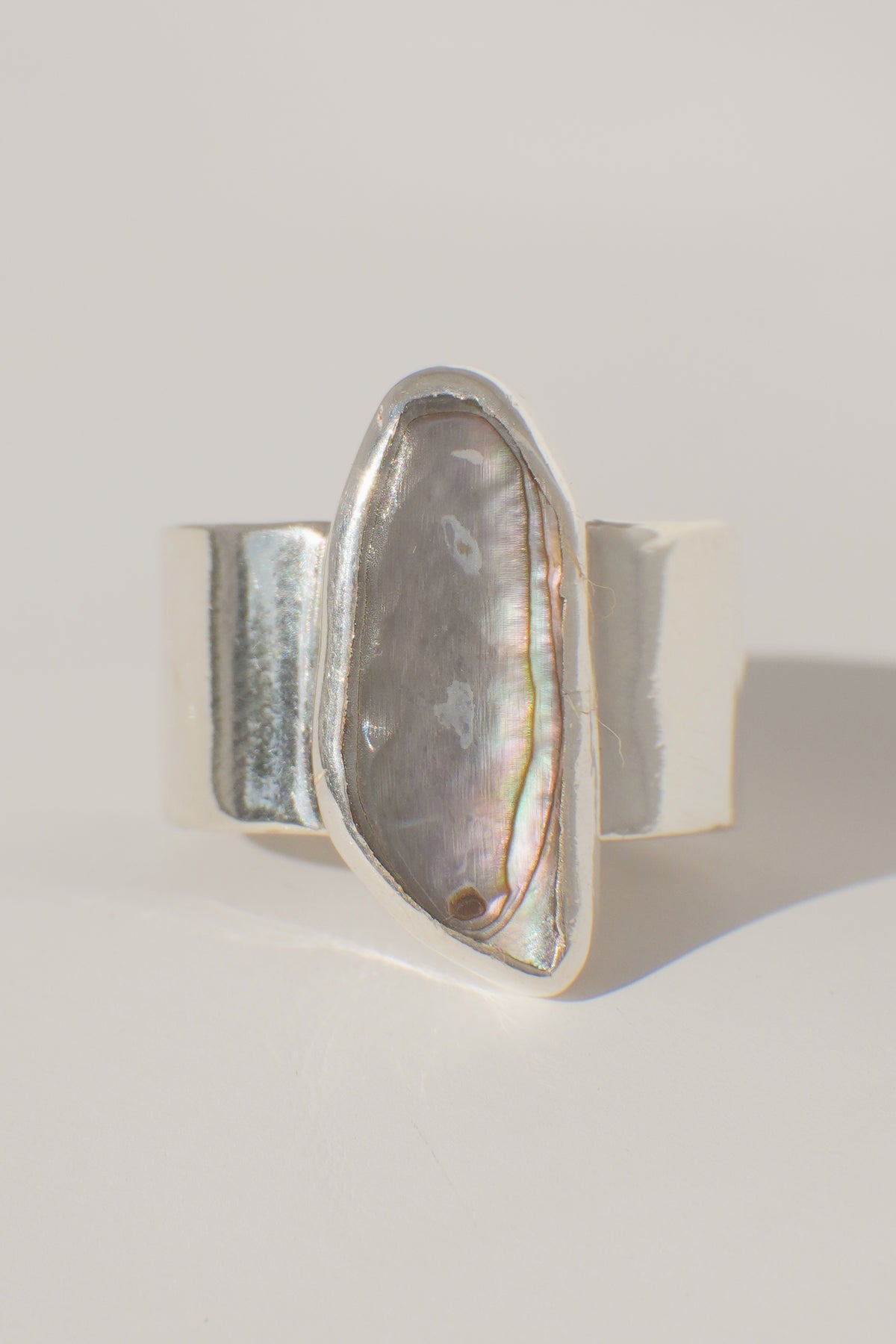 Wide Band Abalone Ring 7.5