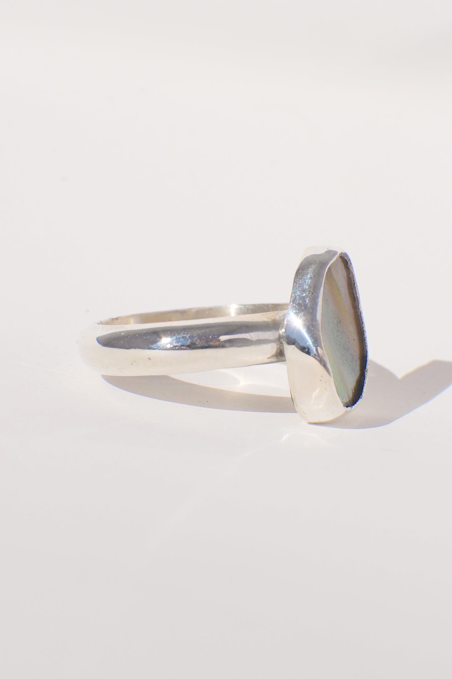 Chunky Band Abalone Ring 7