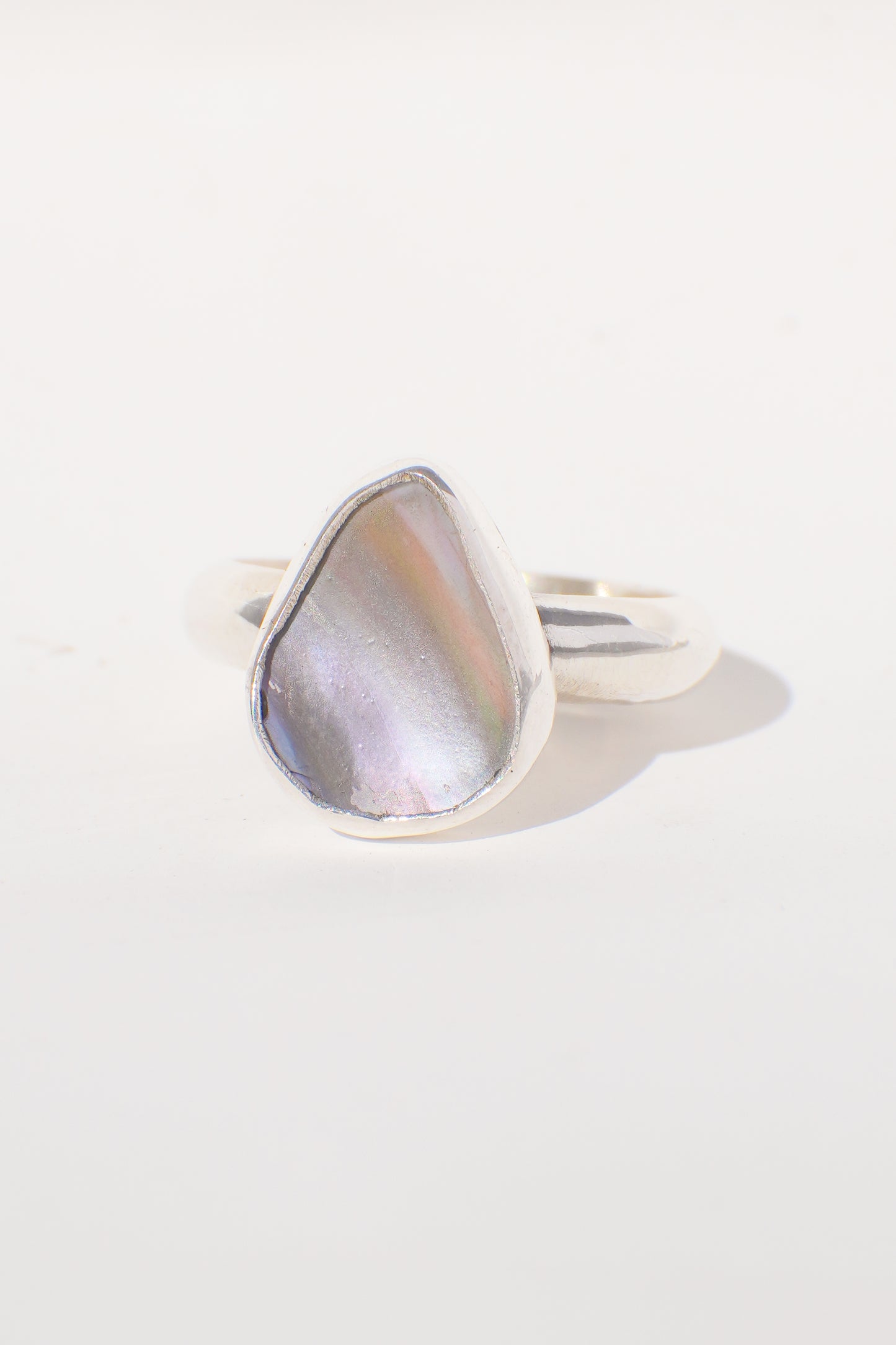 Chunky Band Abalone Ring 7
